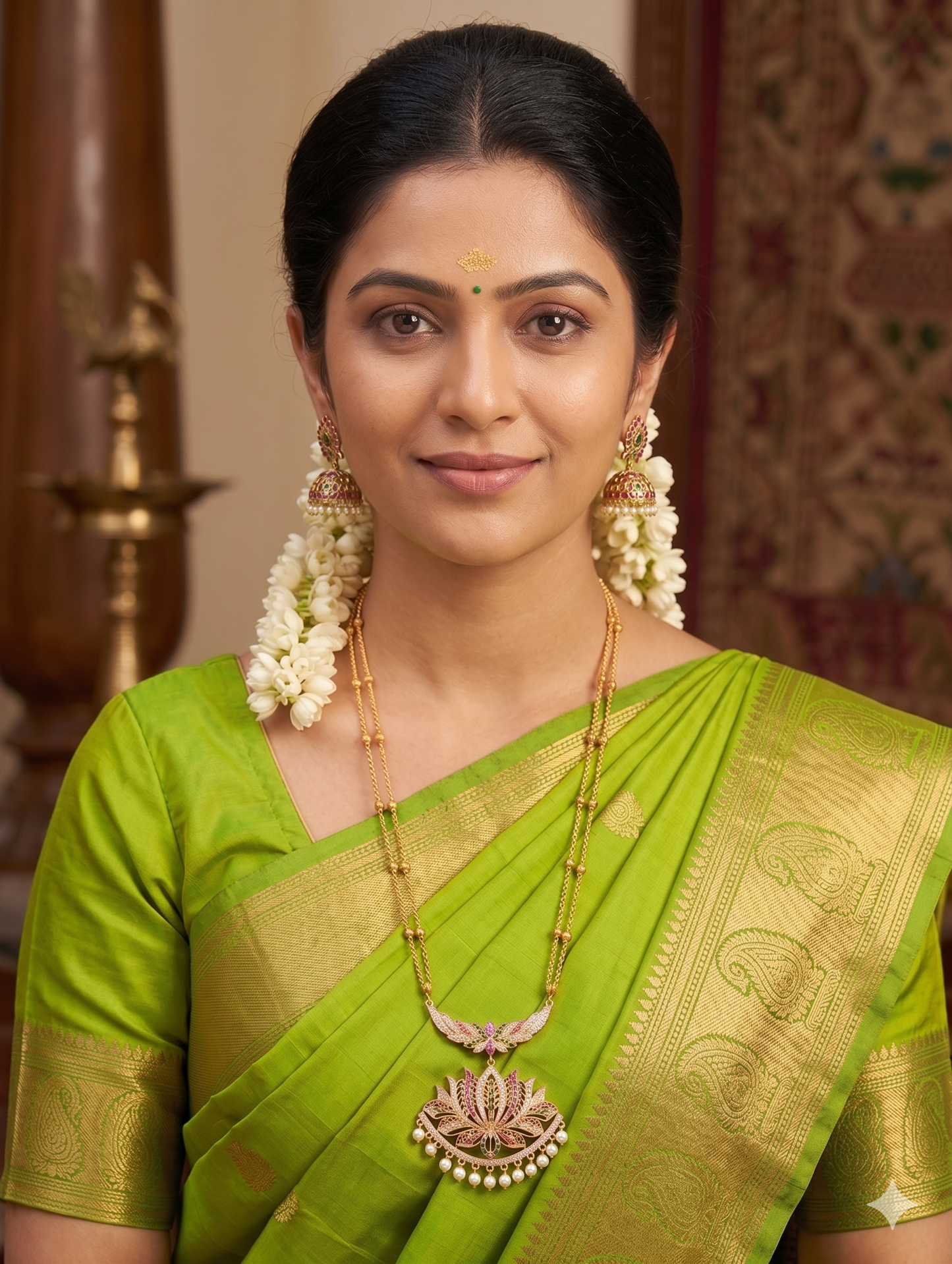 Micro Gold plated dual stranded Lotus Long Necklace - Simpliful