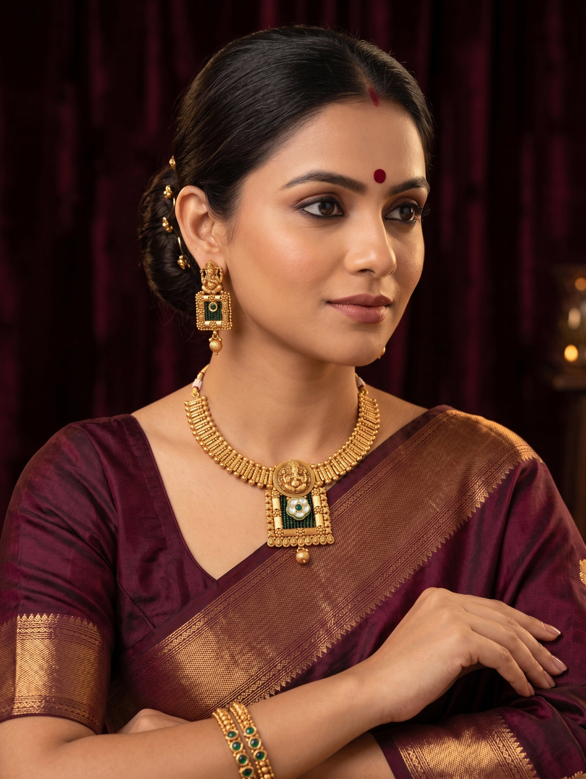 Lord Ganesha Choker Chandbali set