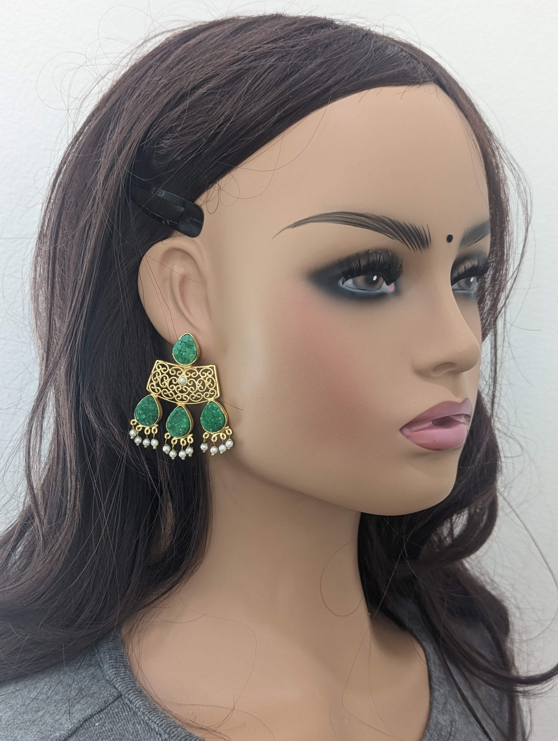 Colorful crystal stone designer earrings - Simpliful