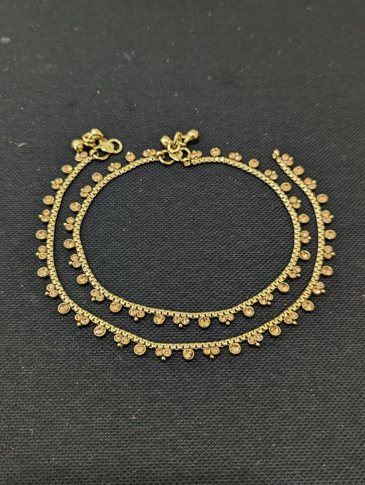 Mehandi Gold plated Anklets - D1