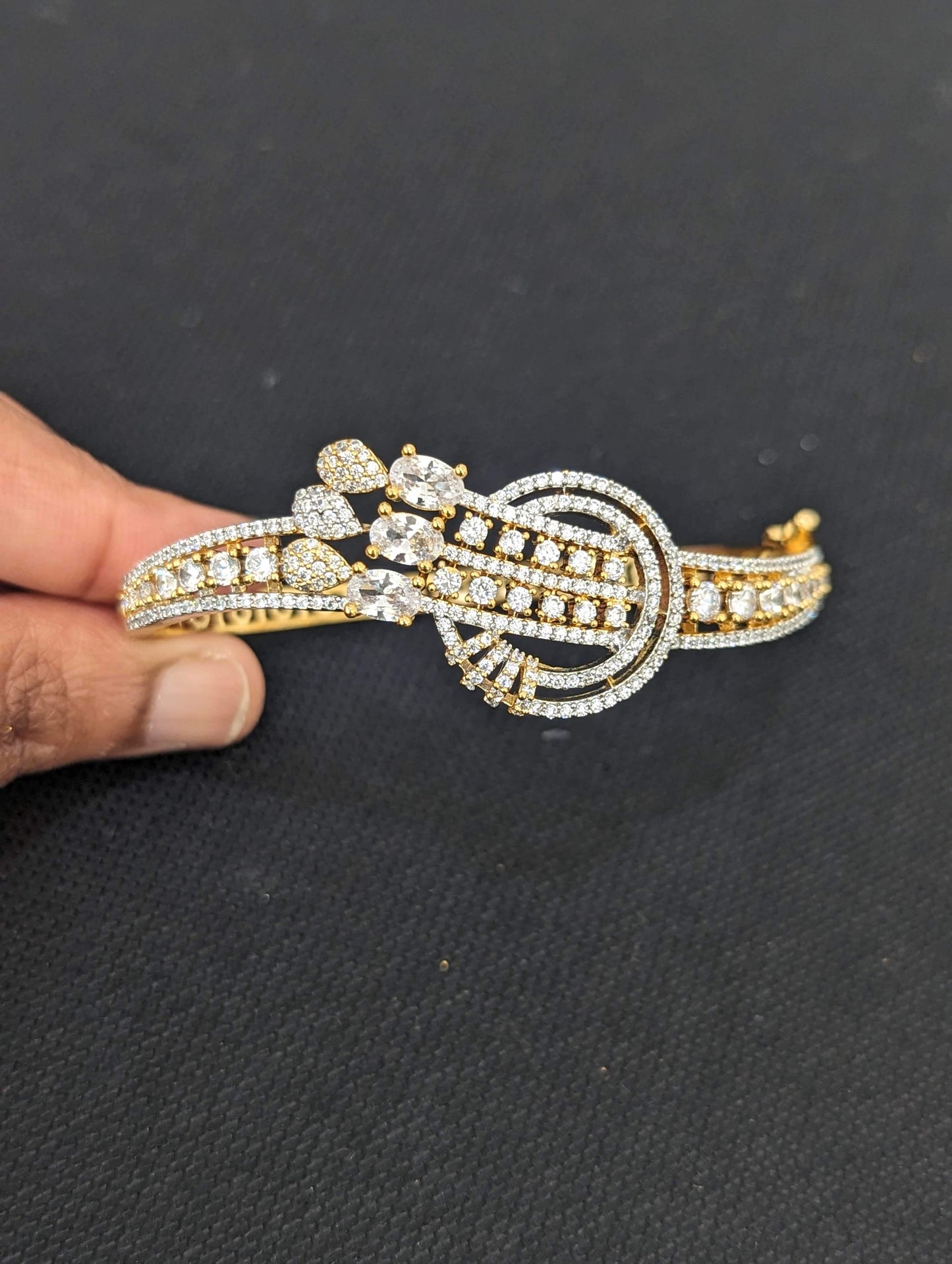 CZ stone One gram gold Bangle Bracelet - Design 14