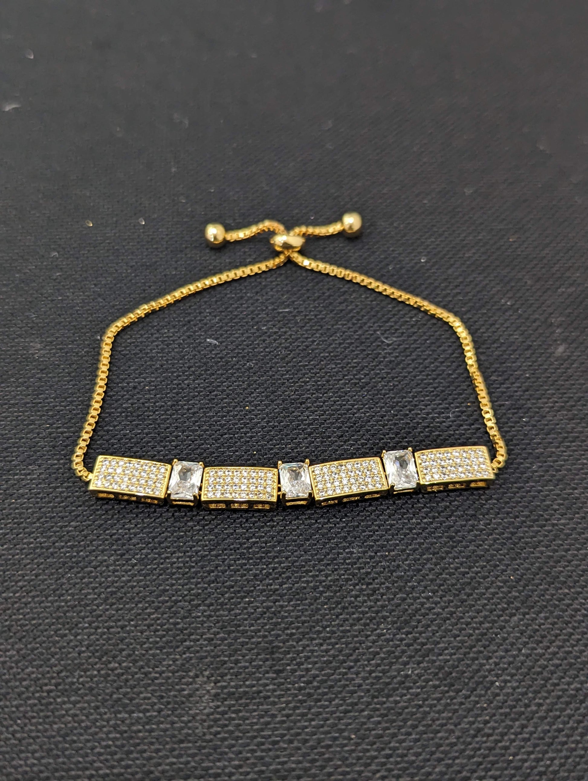 Rectangle design one gram gold adjustable Bracelet - Simpliful