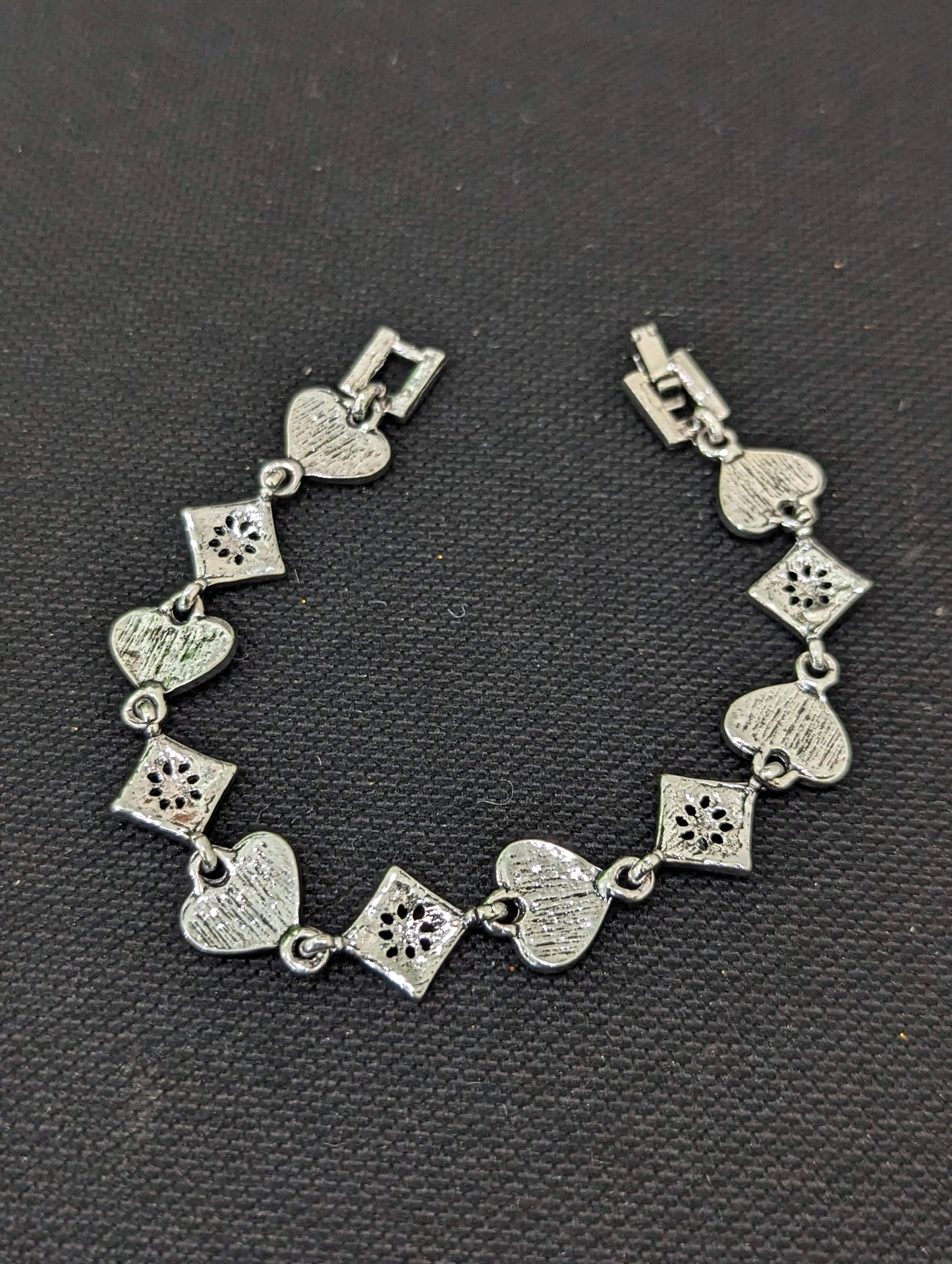 Antique Silver multi color heart design Bracelet