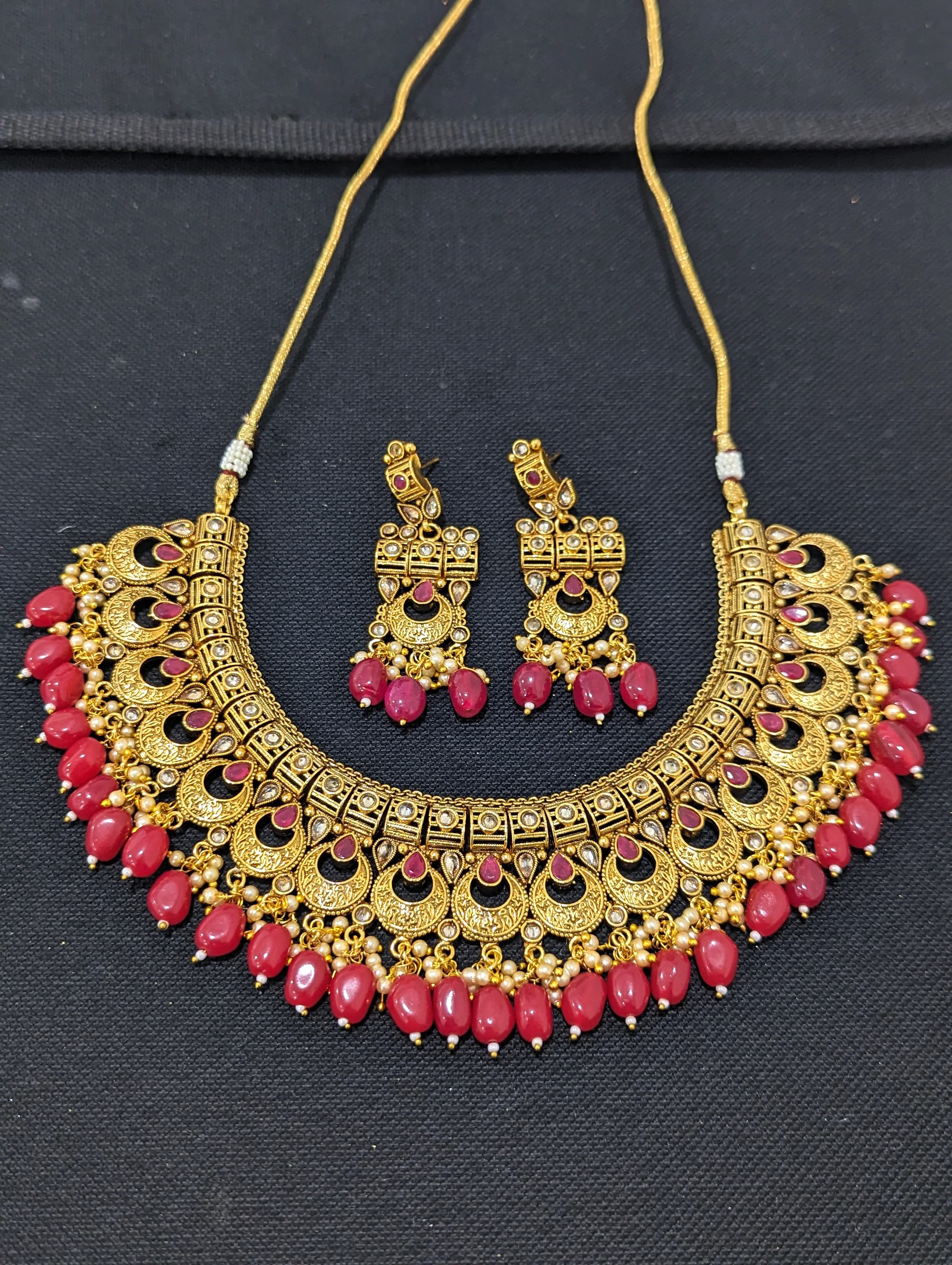 Gold Choker Necklace Kemp Necklace Ruby Necklace Temple Jewelry South  Indian Jewellery Set Indian Jewelry Bridal Jewelry - Etsy