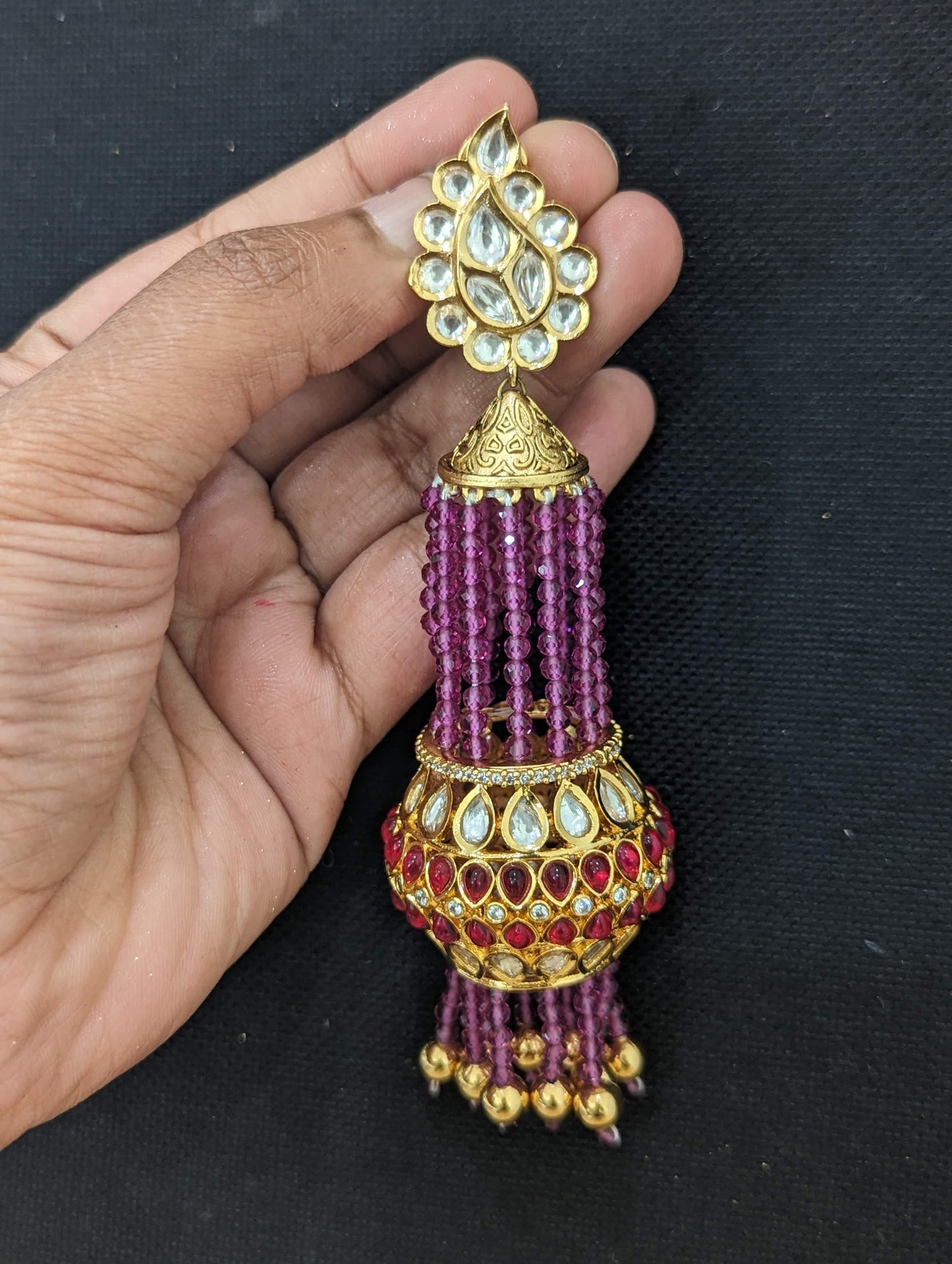 Statement Long Bridal Jhumka Earrings