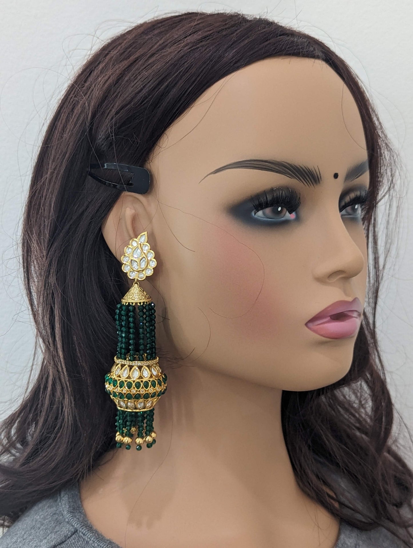 Statement Long Bridal Jhumka Earrings