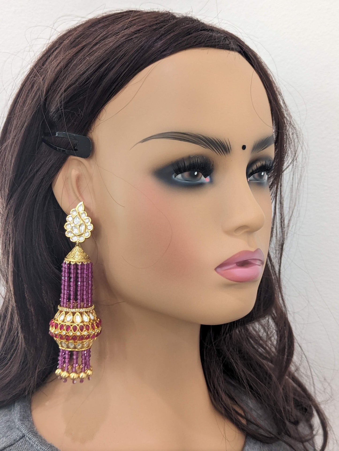 Statement Long Bridal Jhumka Earrings