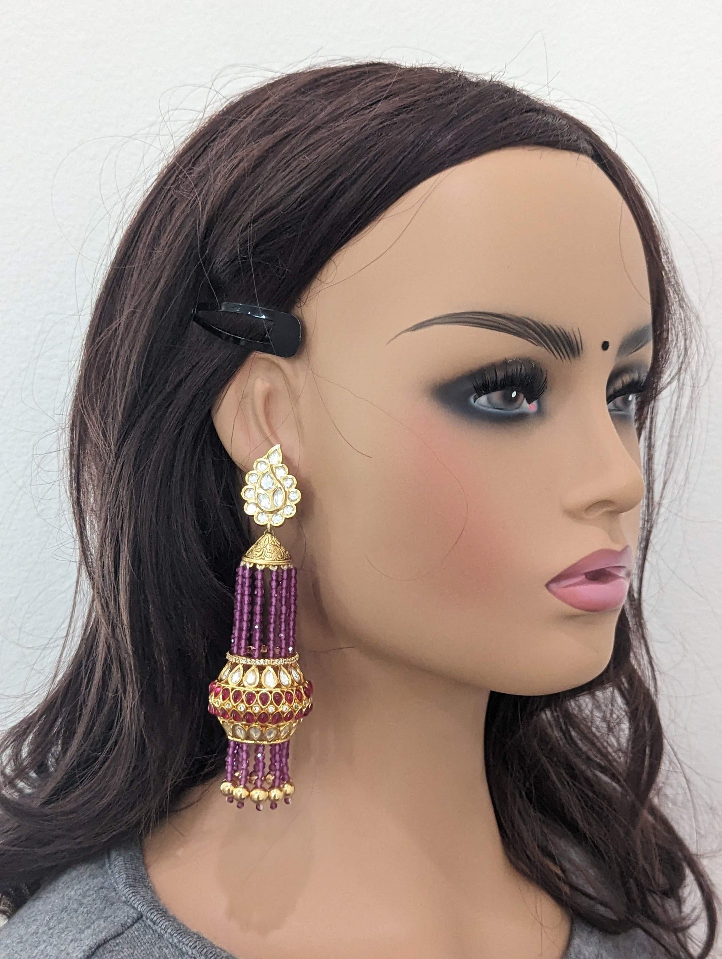 Statement Long Bridal Jhumka Earrings