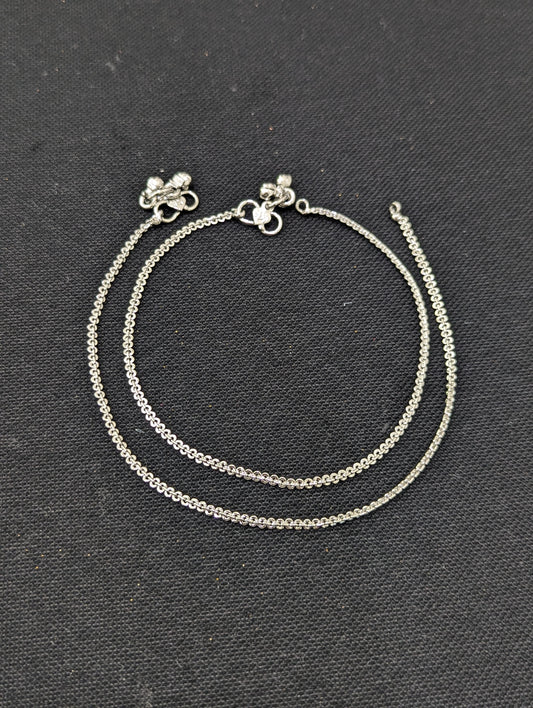 Simple design Silver plated Anklets