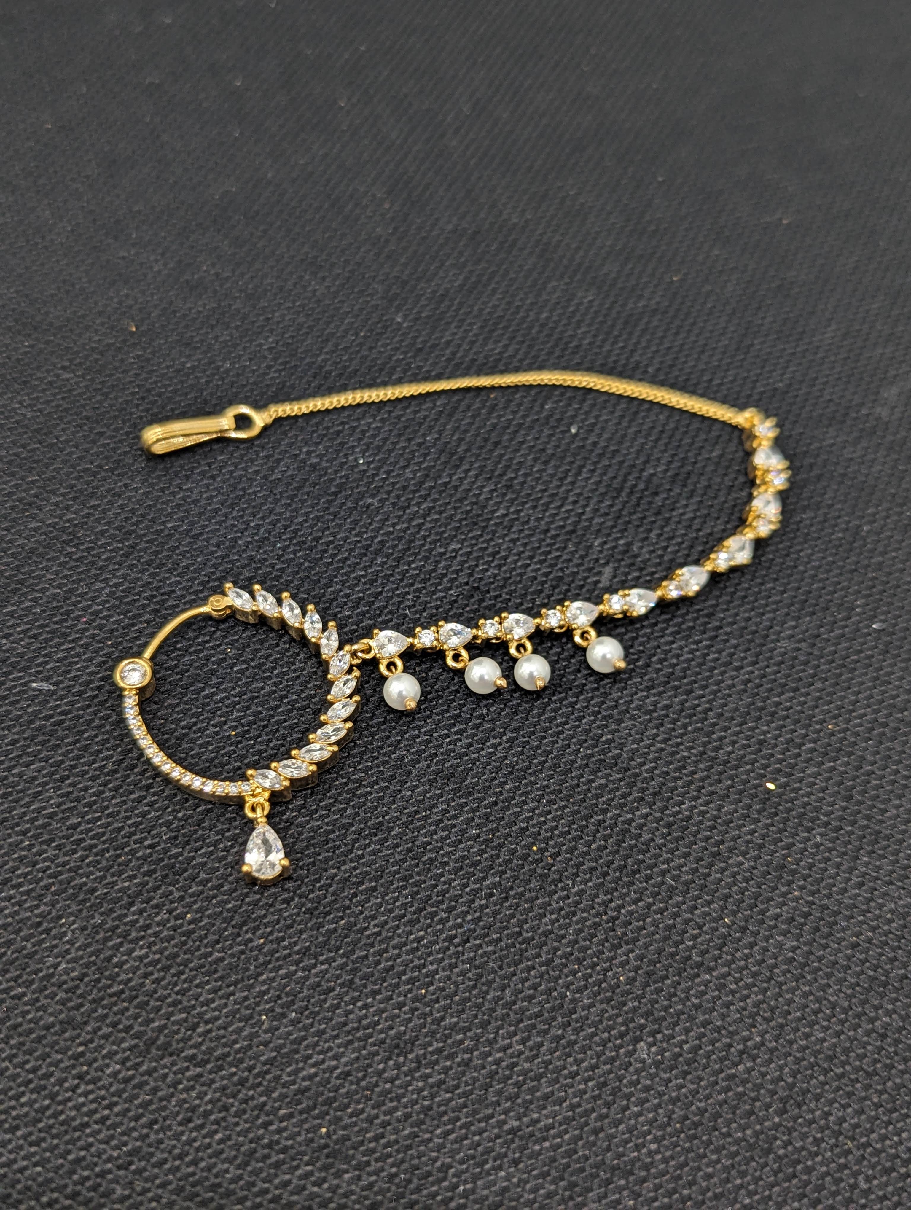 Black onyx Gold Plated Piercing Nose Ring – Sanvi Jewels