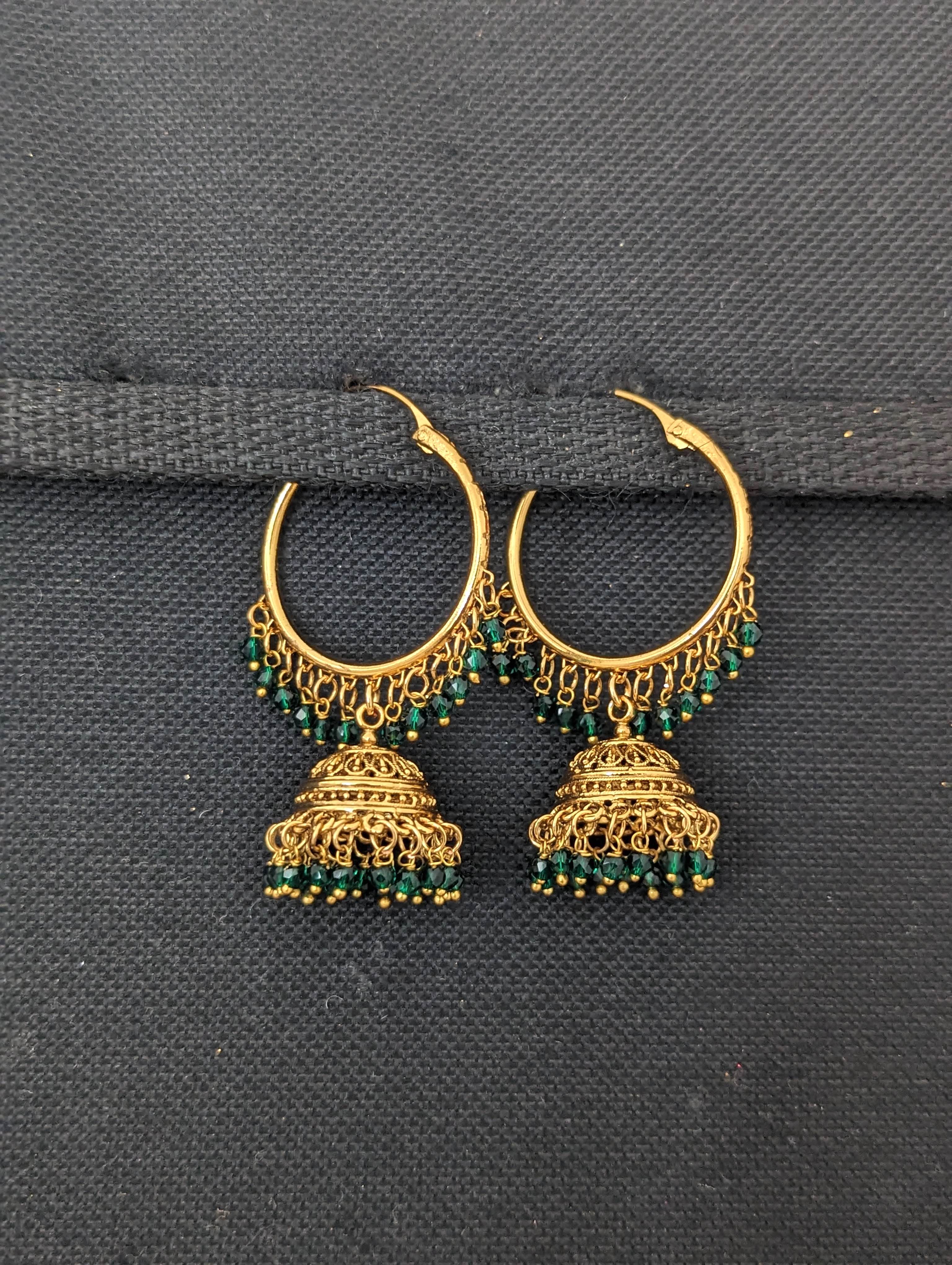 Buy Shivarth Peacock Design Hoop Chandbali Jhumka Earring For Girls Beads  Alloy Huggie Earring 1pair Online at Best Prices in India - JioMart.