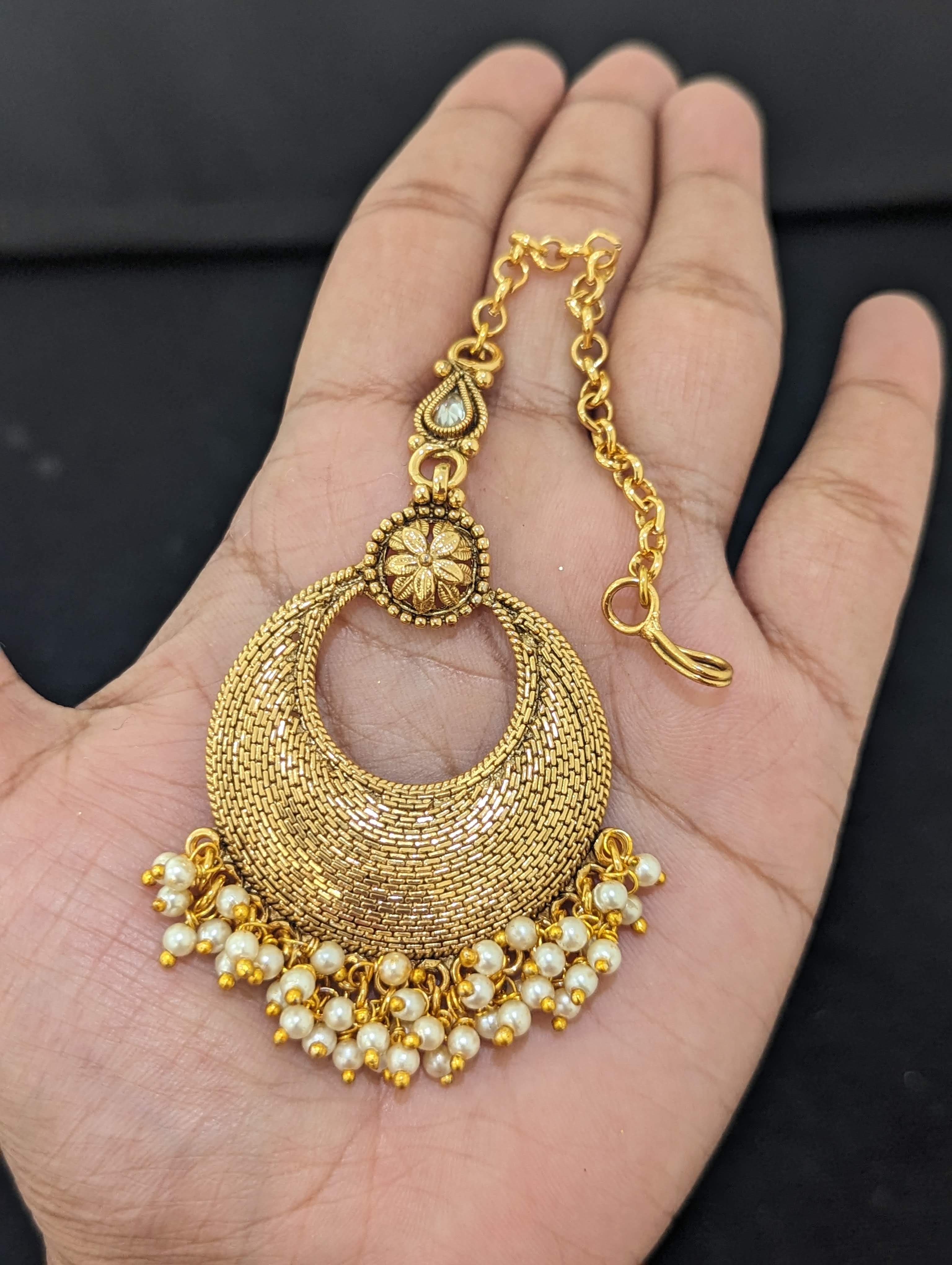 Buy Latest Earrings Tikka Set In Kundan For Weddings – Gehna Shop