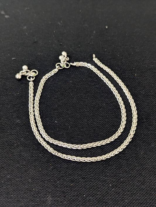 Rhodium Silver plated Anklets - Design 2