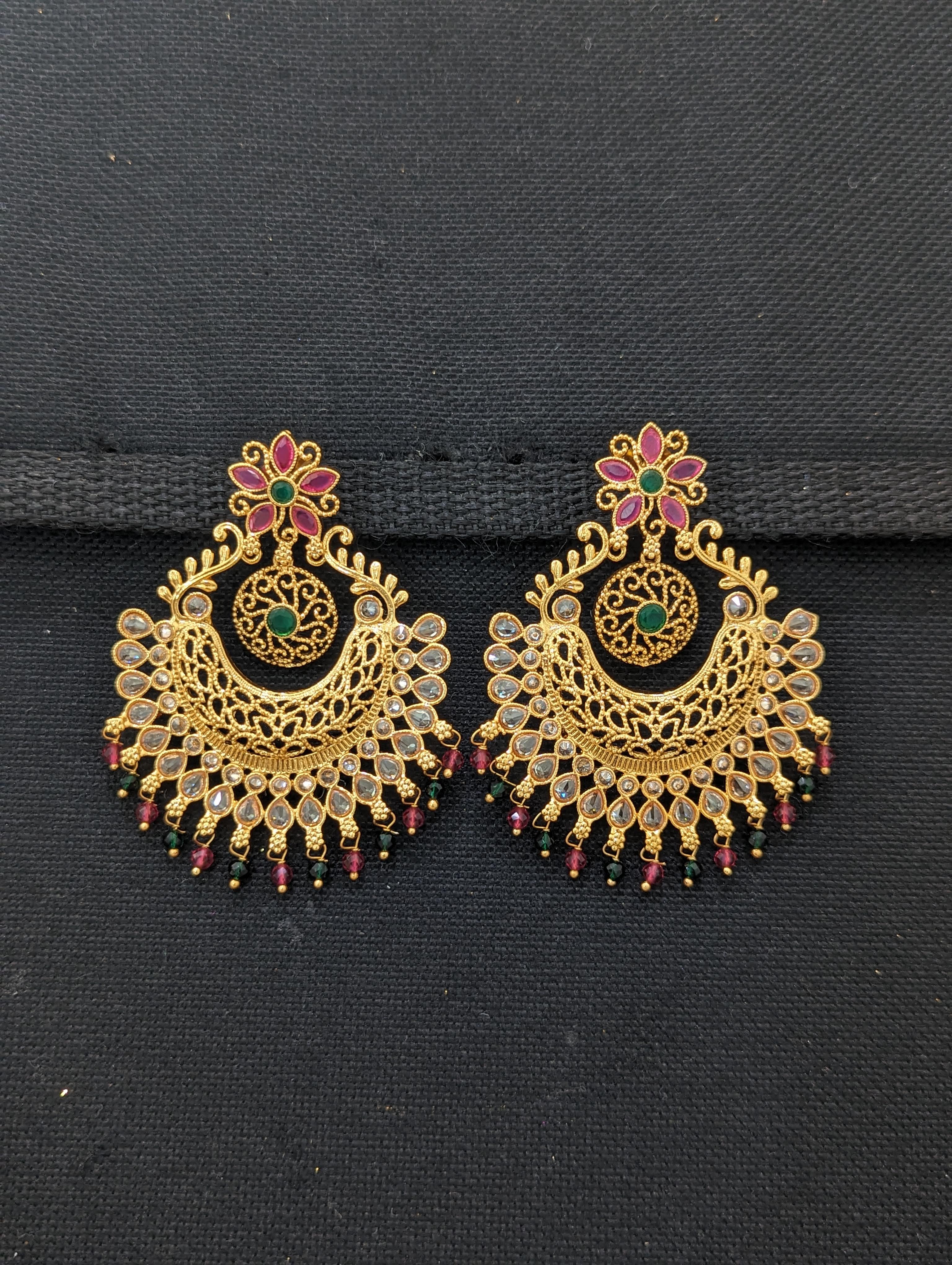 Buy Classic Two layered Antique Chandbali Earrings | Tarinika