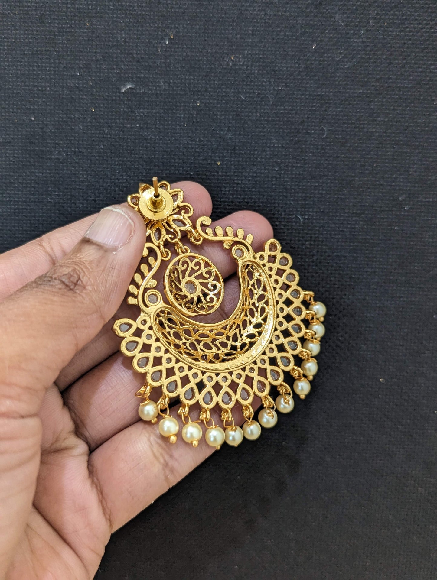 Gold plated Grand Chandbali Earrings