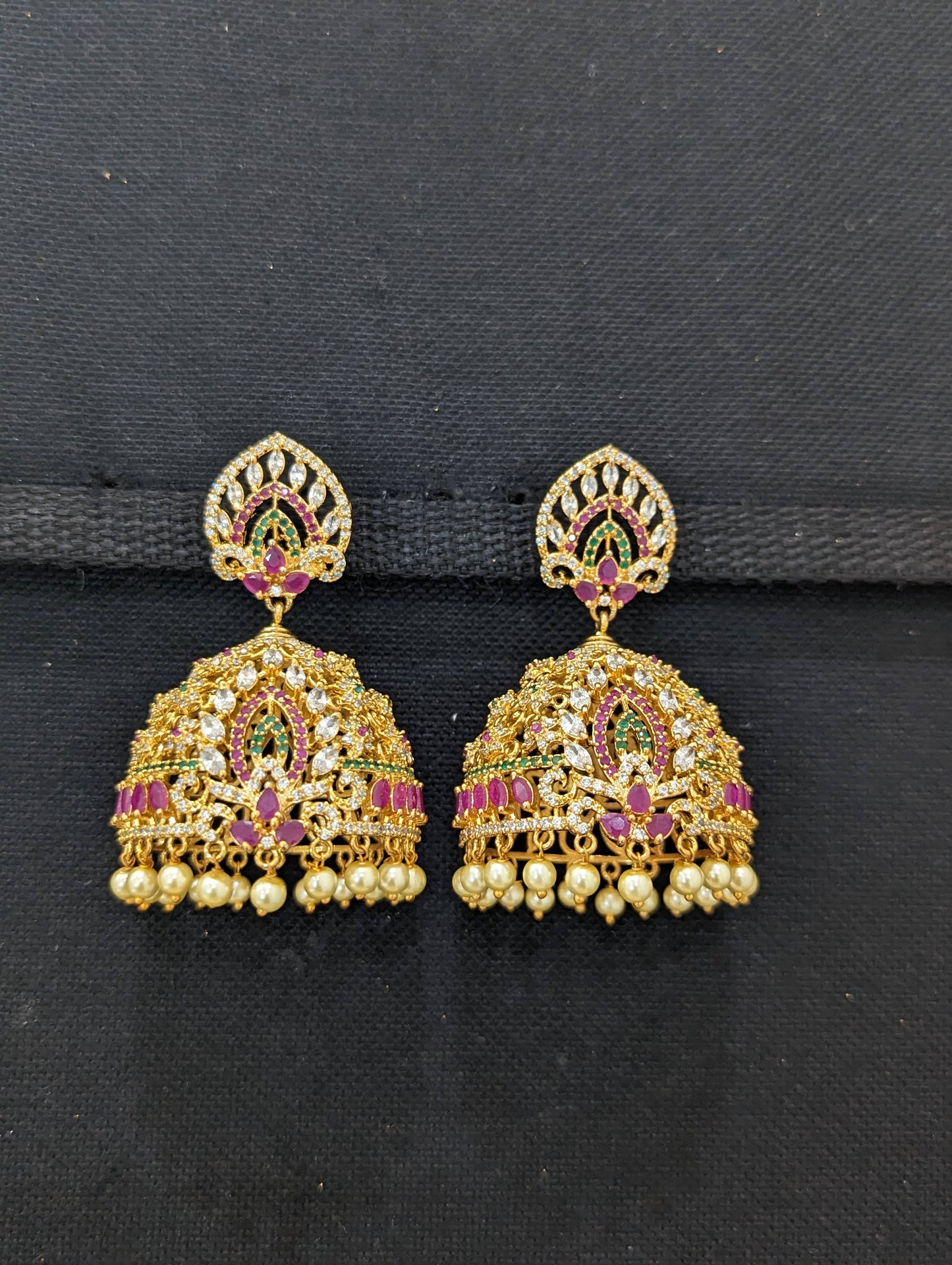 XXL size One gram gold plated Jhumka Earrings