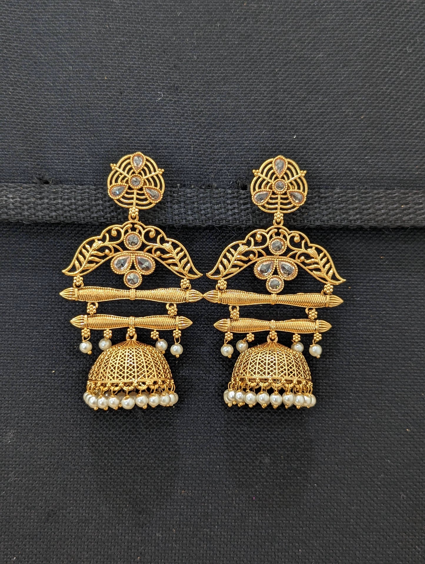 Designer Polki Grand Jhumka Earrings