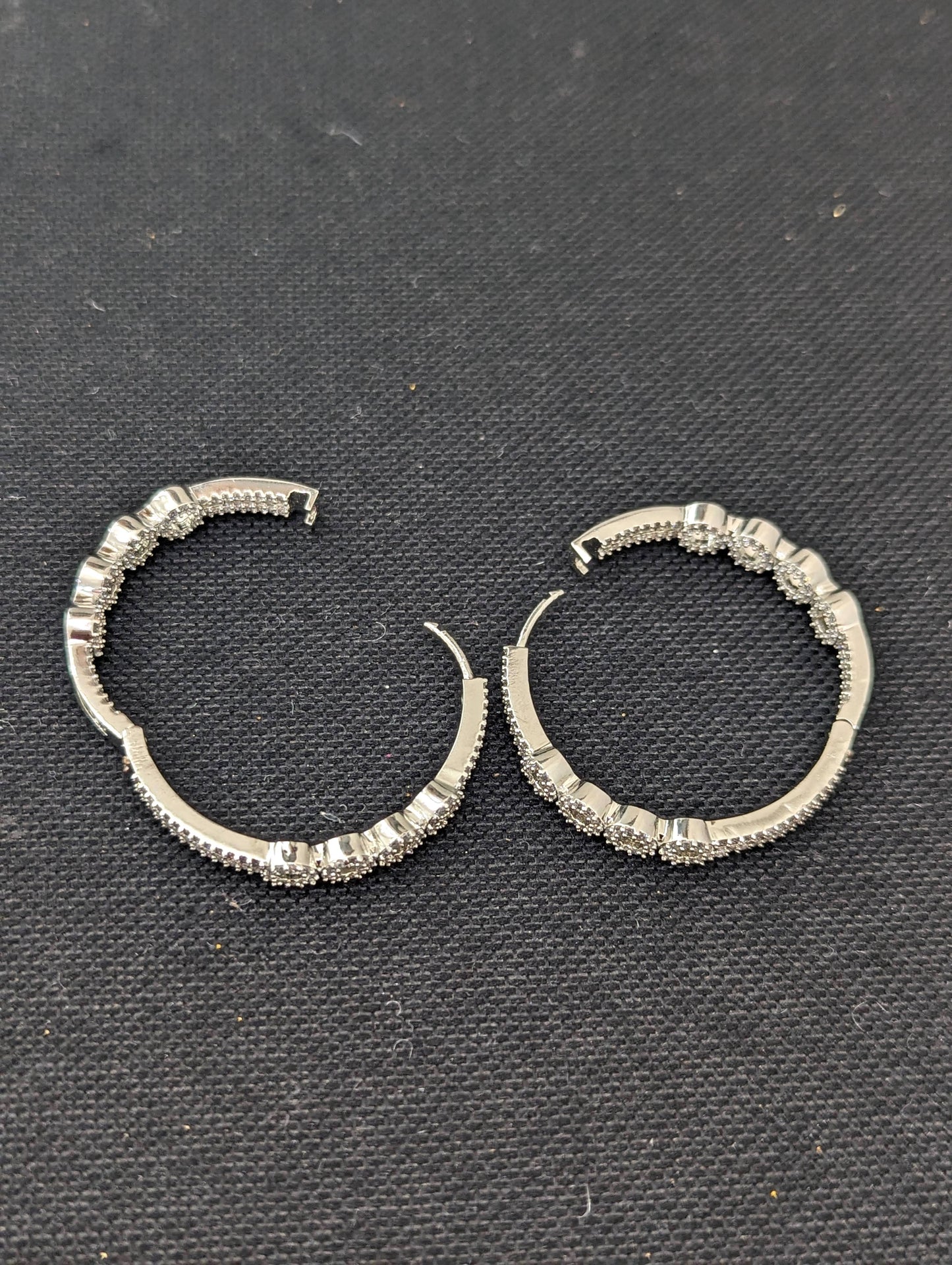 Large Hoop CZ Earrings
