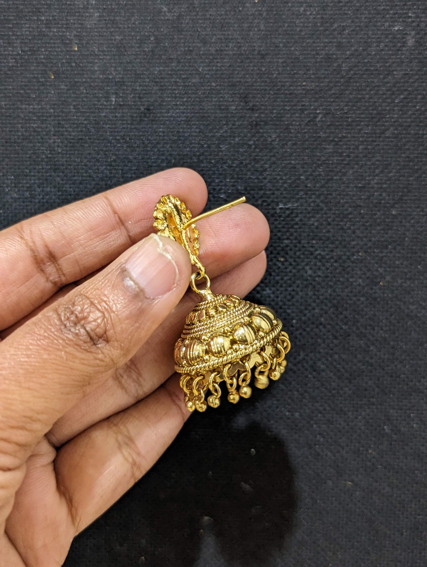 Gold plated Jhumka earrings - D3