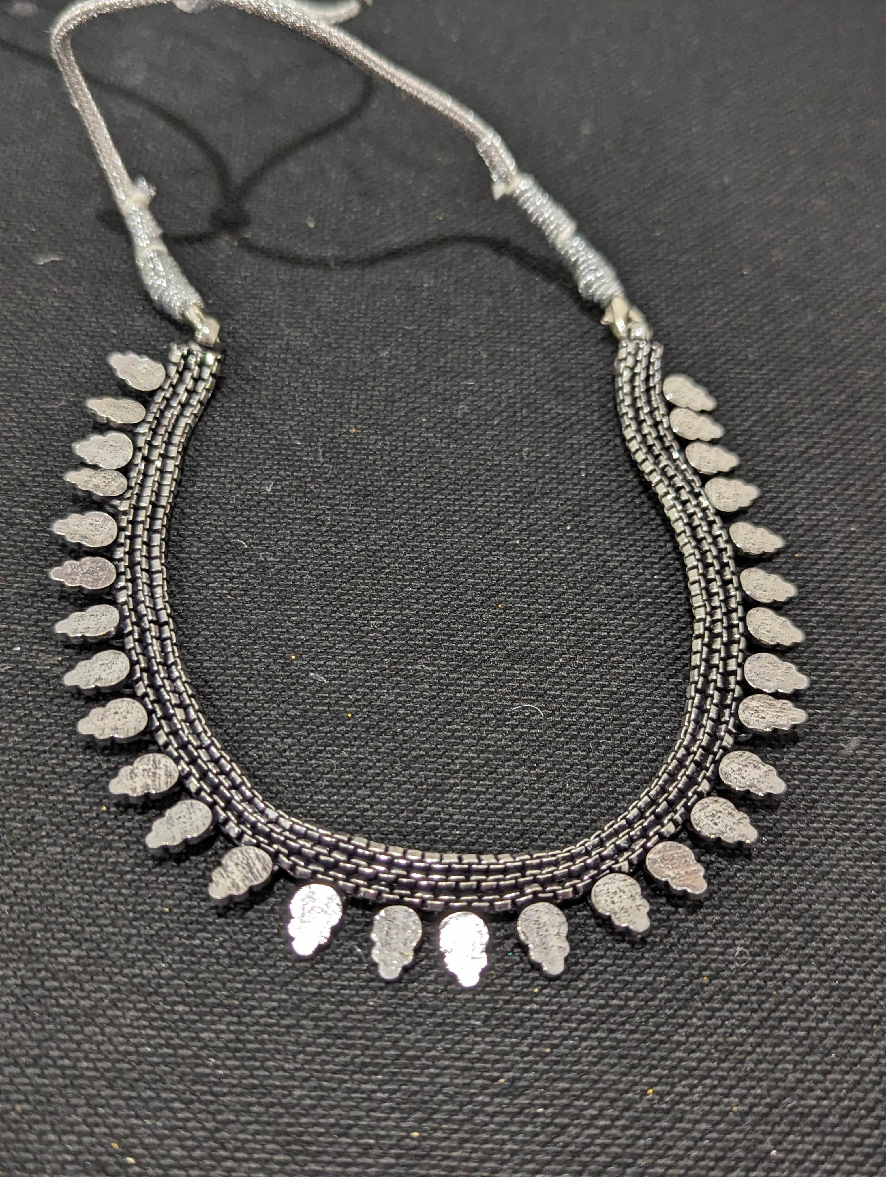 Oxidized silver choker necklace - D3