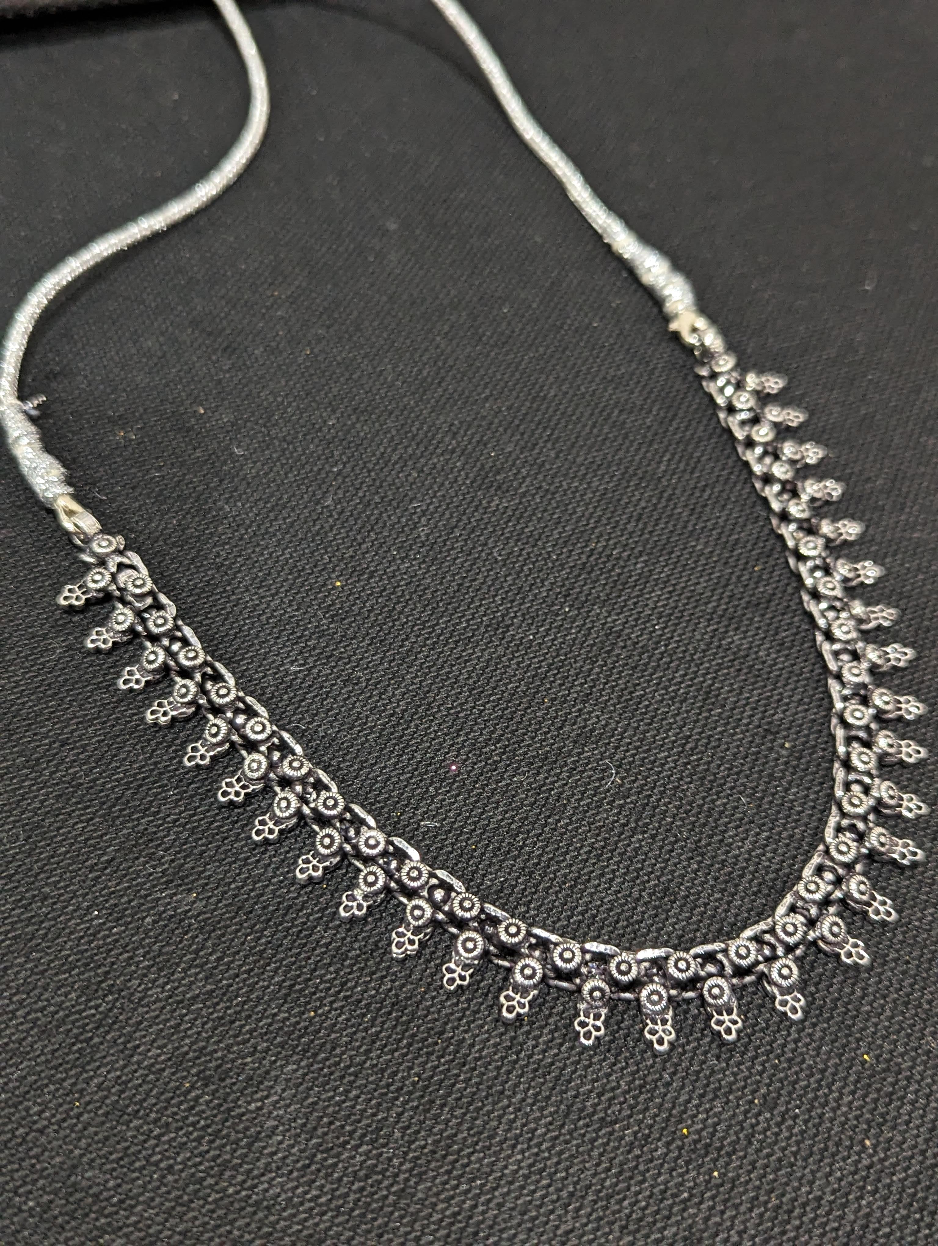 Oxidized silver choker necklace - D2