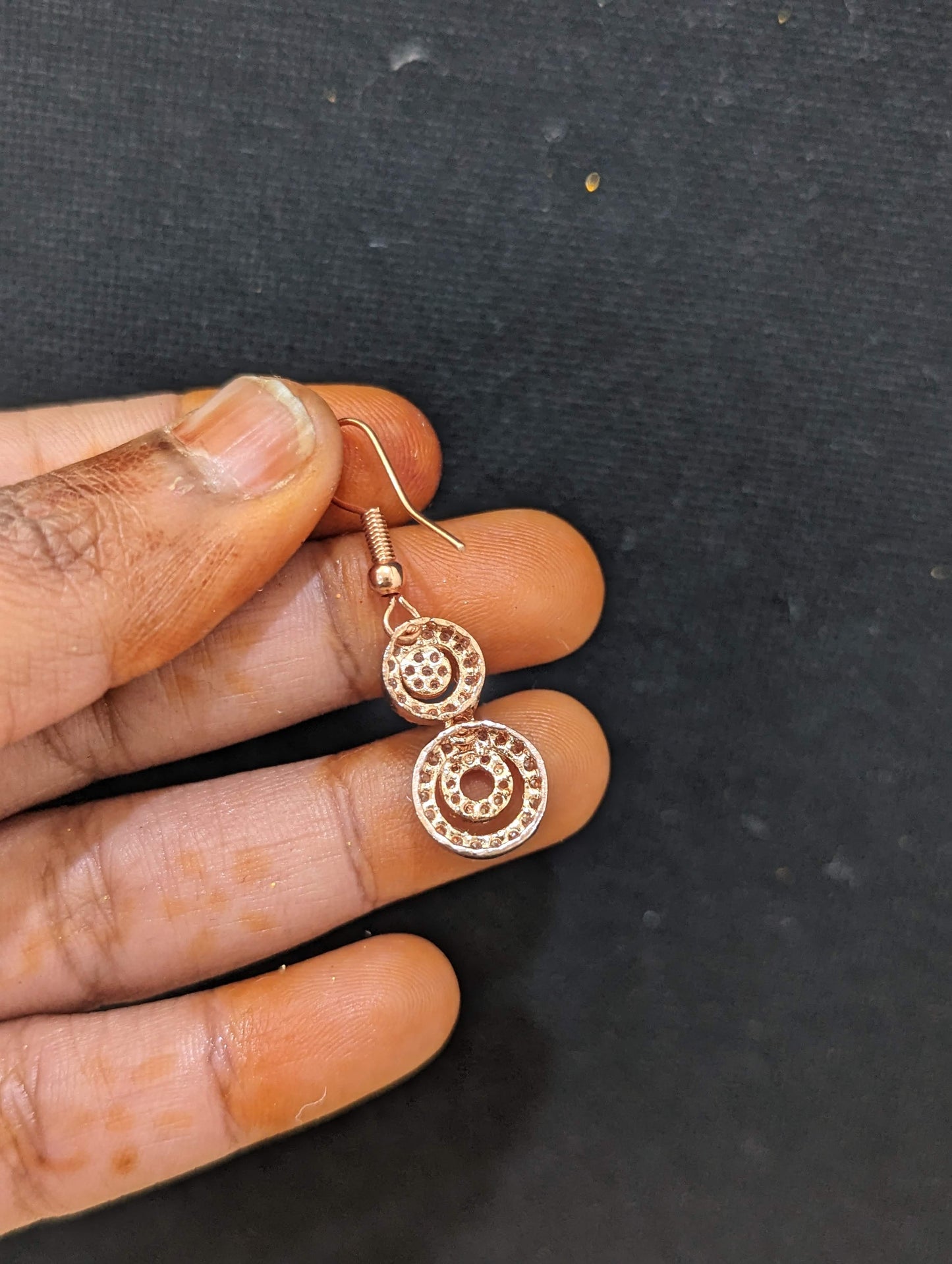Rose gold plated CZ Dangle Earrings