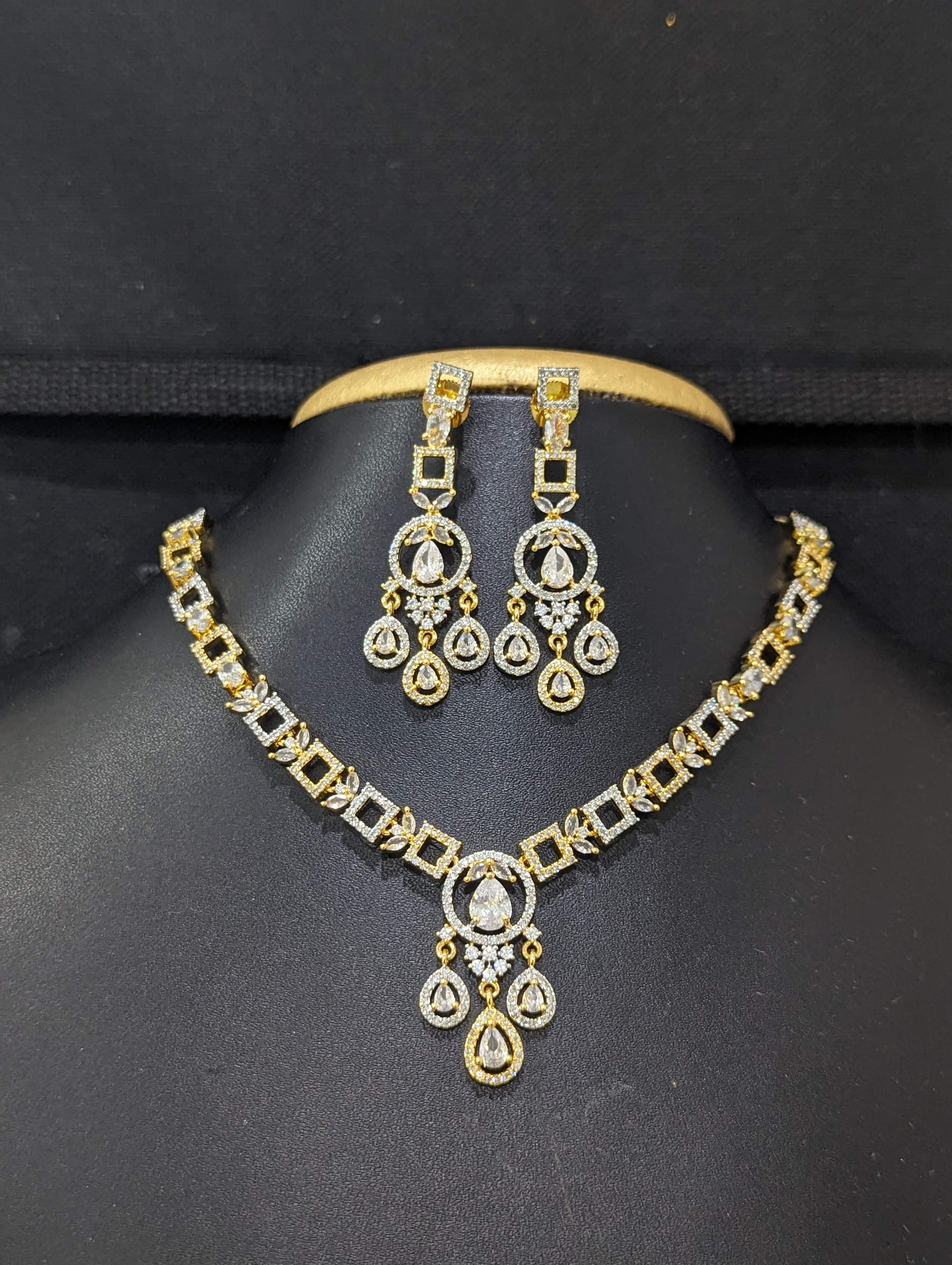 Designer CZ Choker Necklace set - Main Image