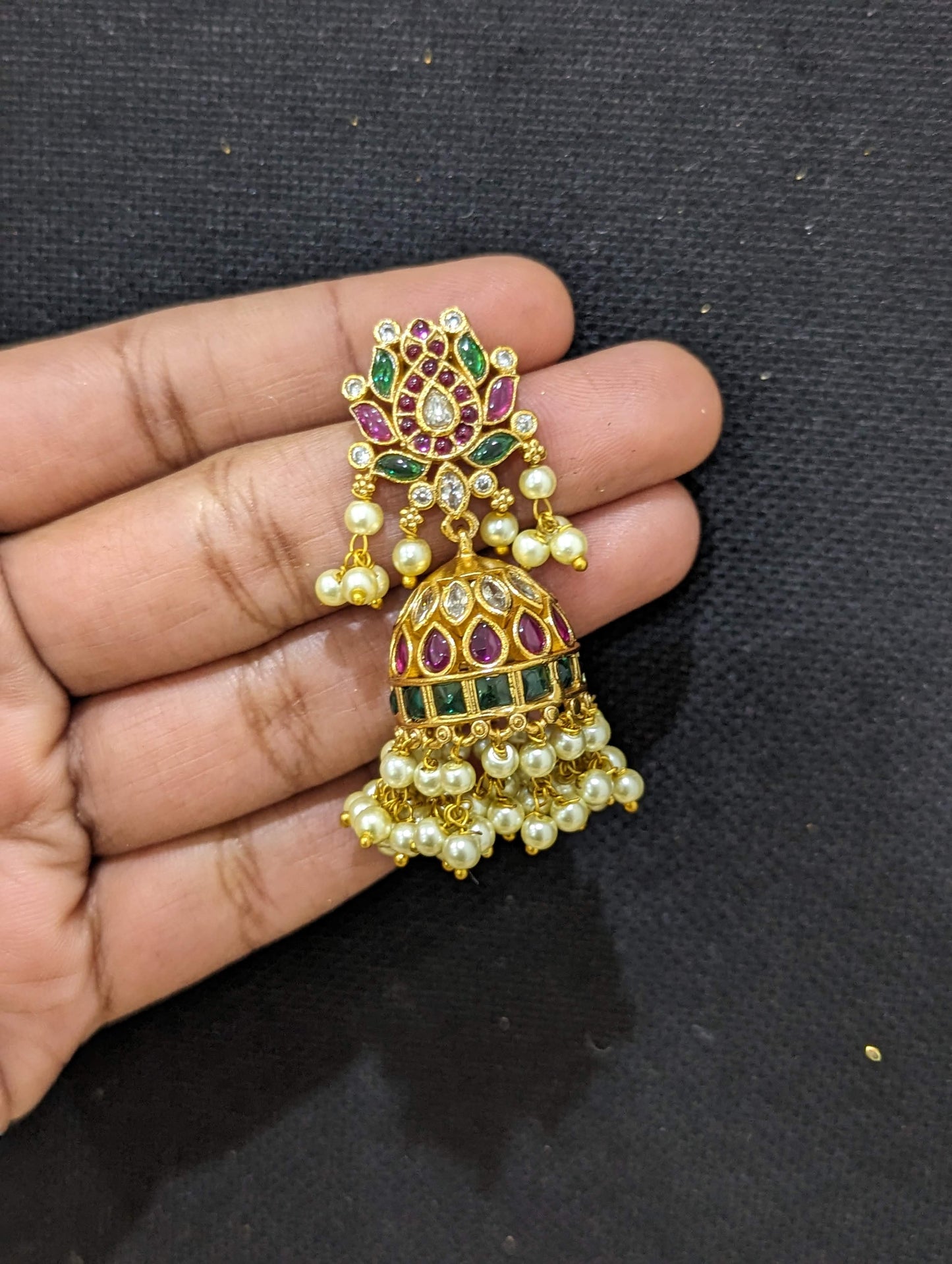 Kemp Flower Jhumka Earrings