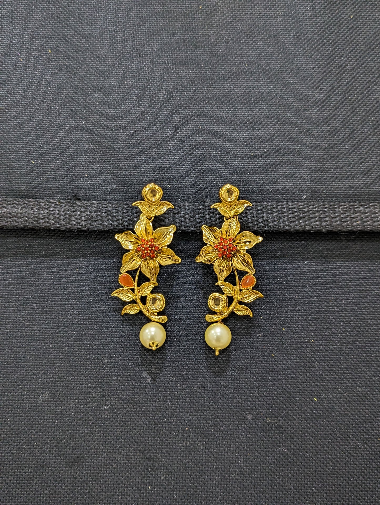 Gold plated Designer Orange Earrings