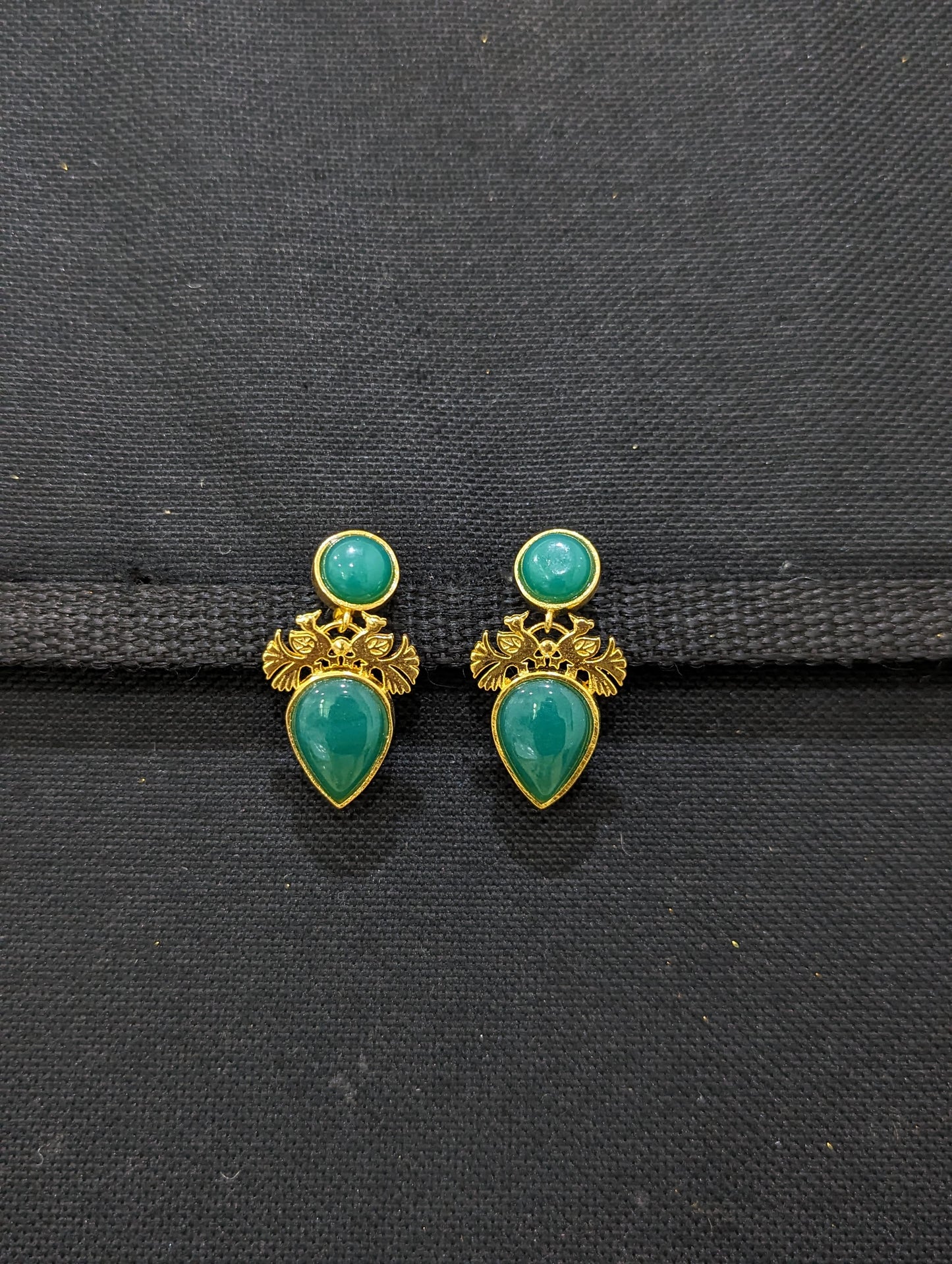 Green - Blue Teardrop Earrings