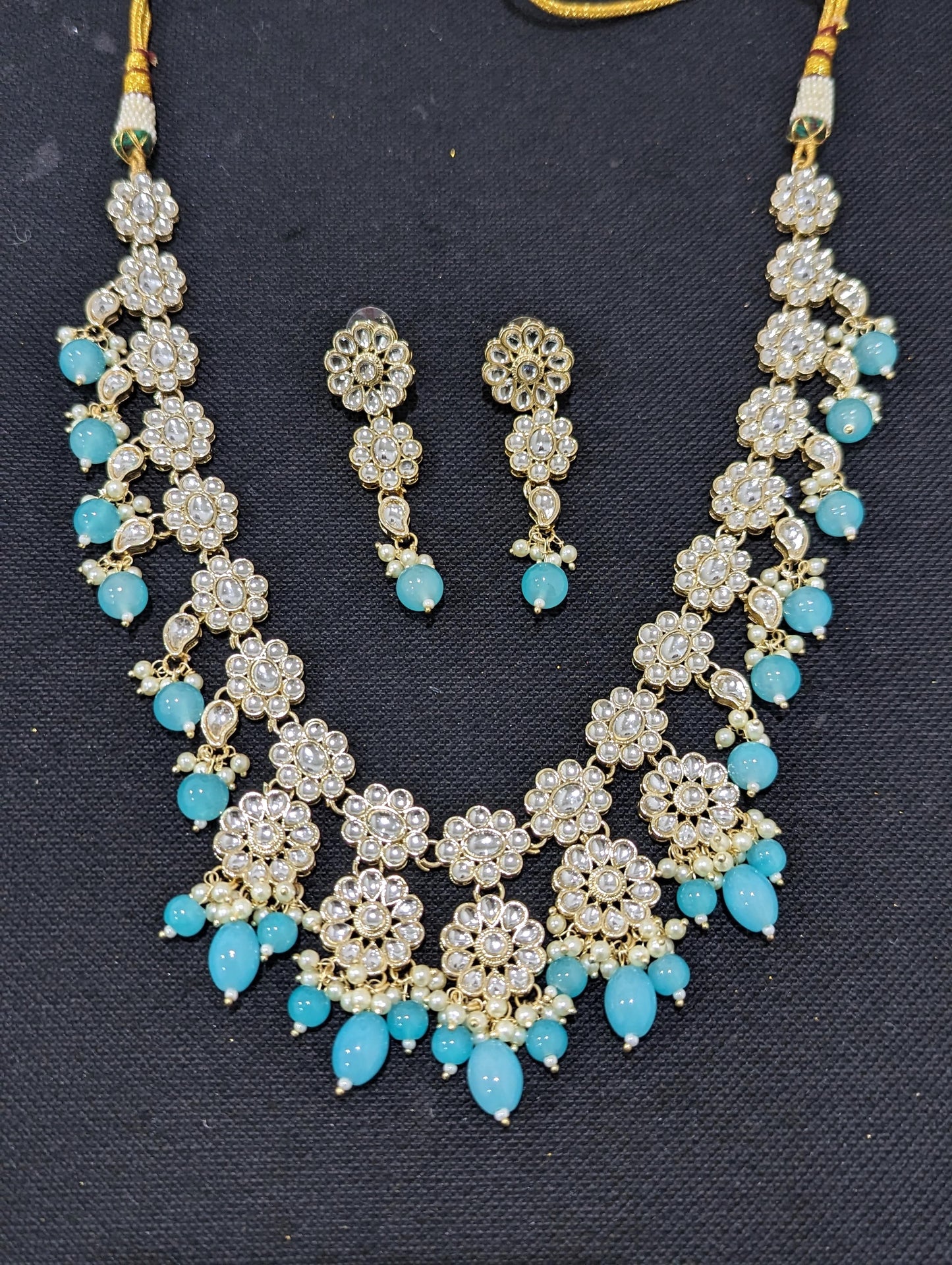 Colorful Kundan Necklace and Earrings set