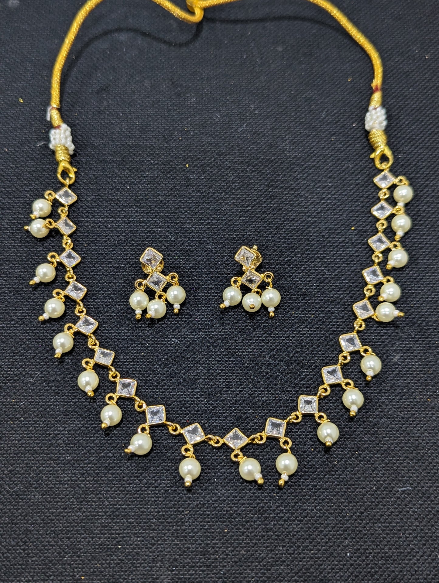Bead dangle Elegant Choker Necklace and Earrings set