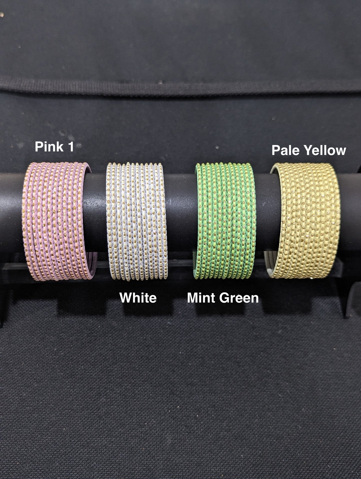 Colorful Thin Metal Bangles - 1 dozen - Design 3