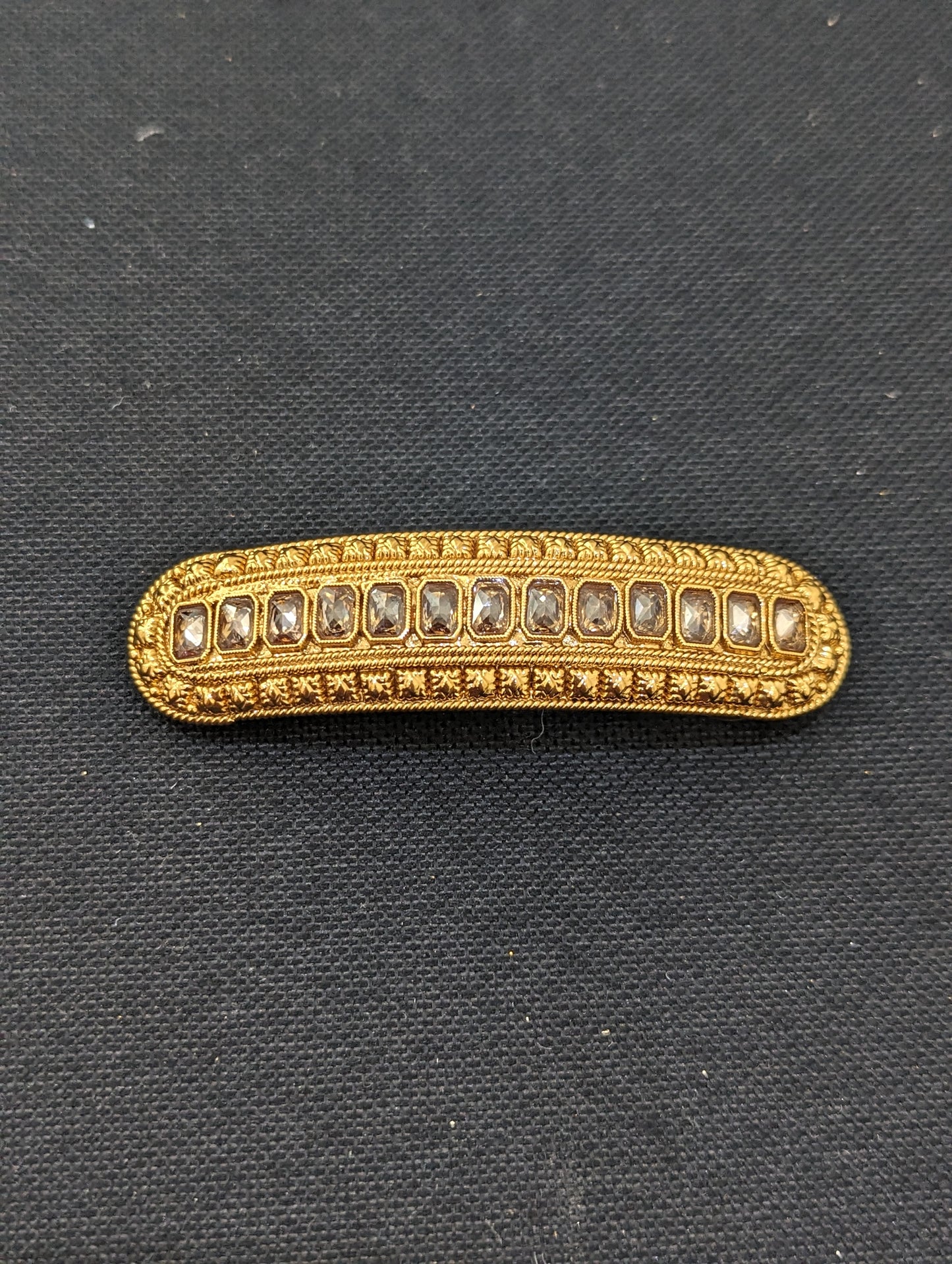 Polki stone gold plated hair clip - Design 2