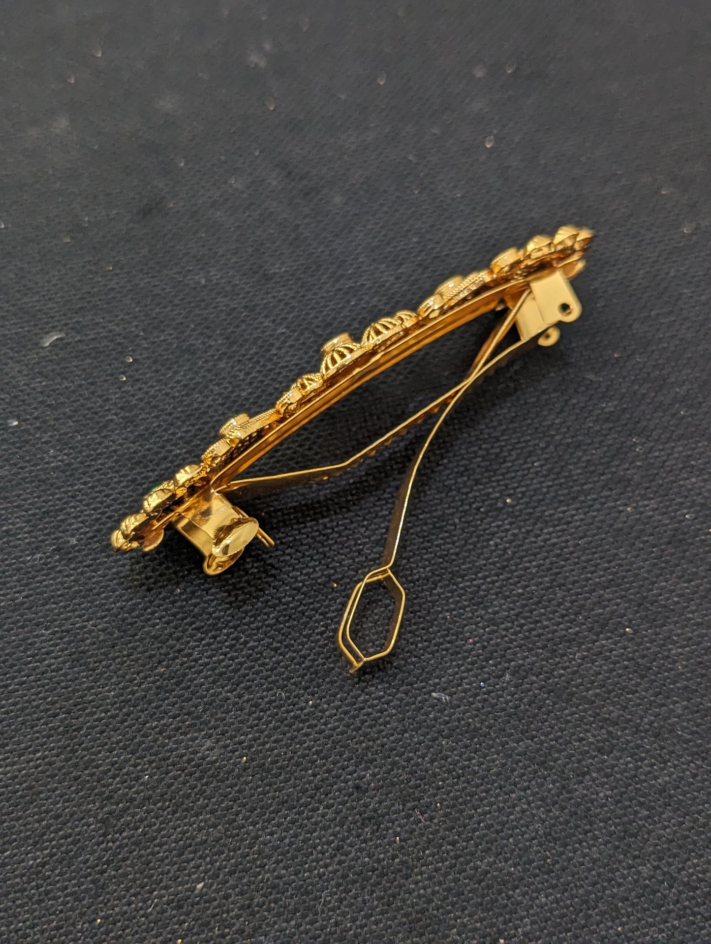 Polki stone gold plated hair clip - Design 1