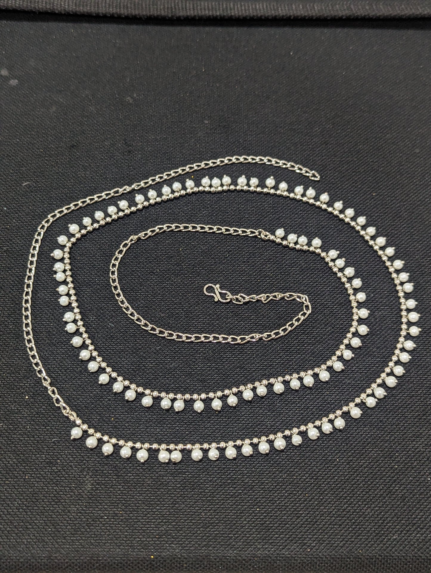 Pearl bead Silver plated Hip Chain / Waist Belt / Belly Chain - D1