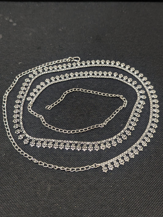 Oxidized Silver Hip Chain / Waist Belt / Belly Chain - D2