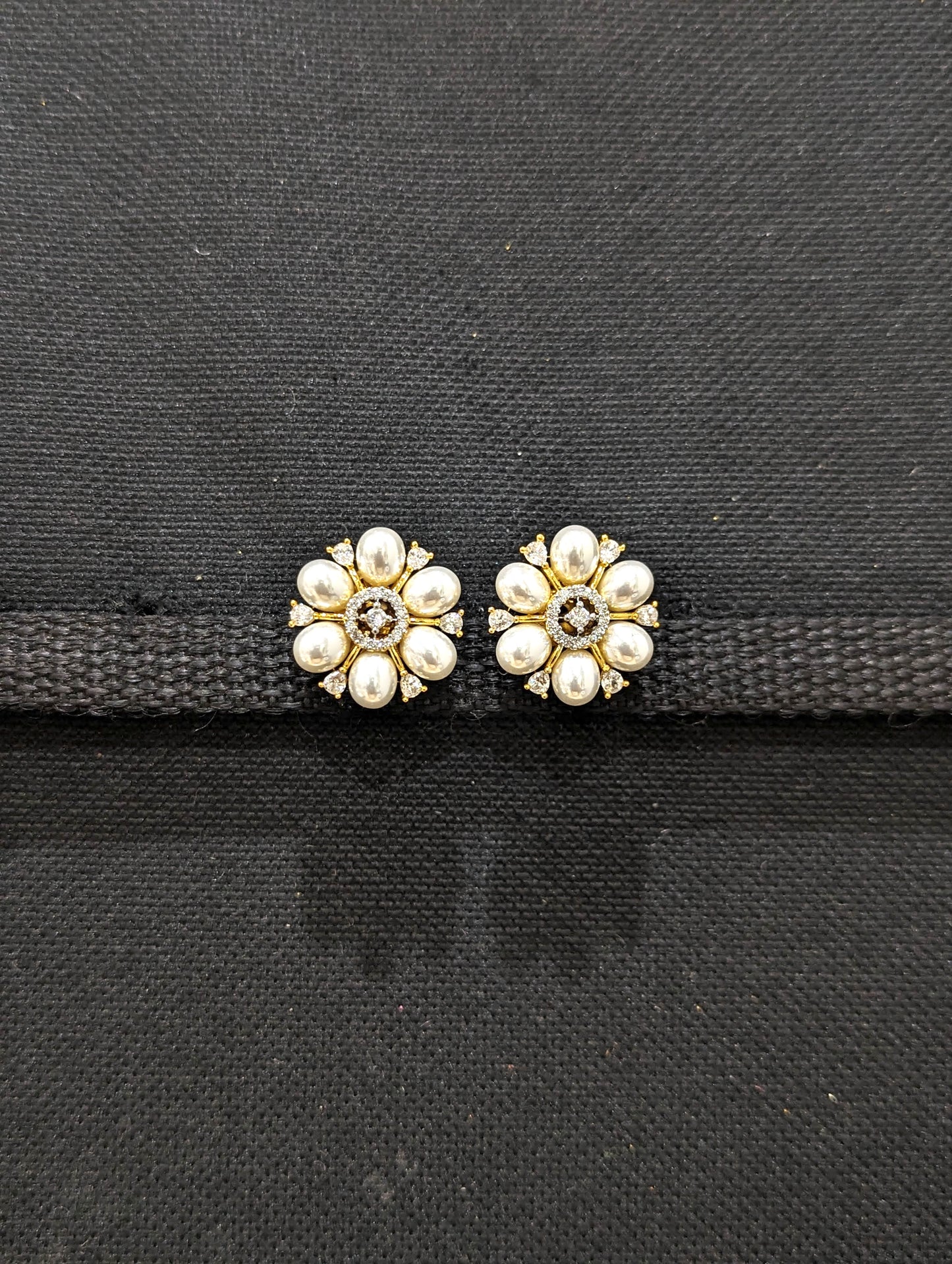 Pearl CZ Stud earrings