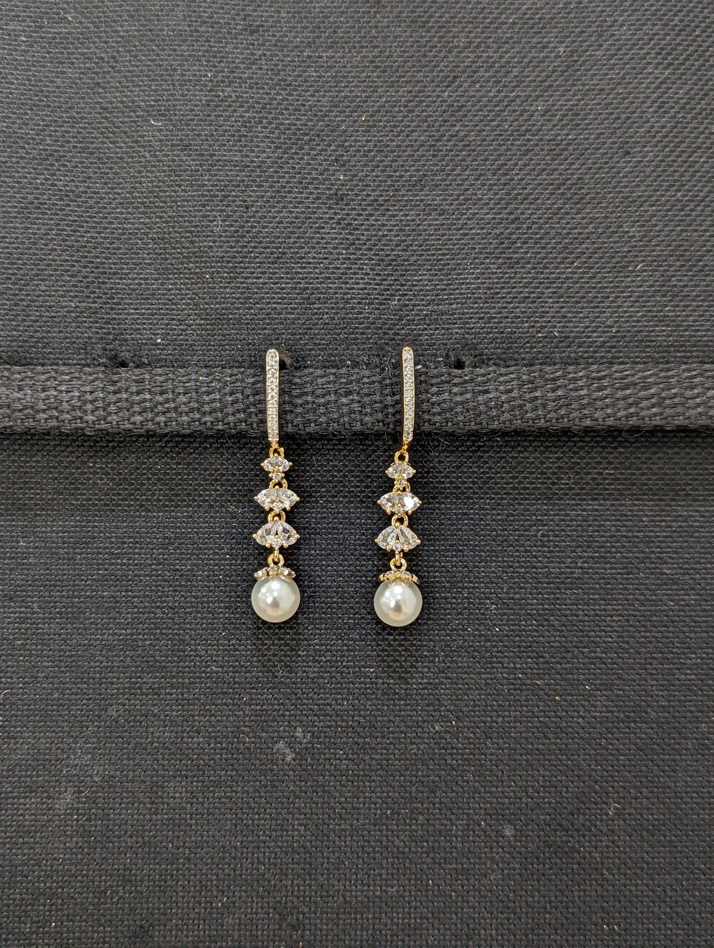 CZ Pearl Dangle Earrings