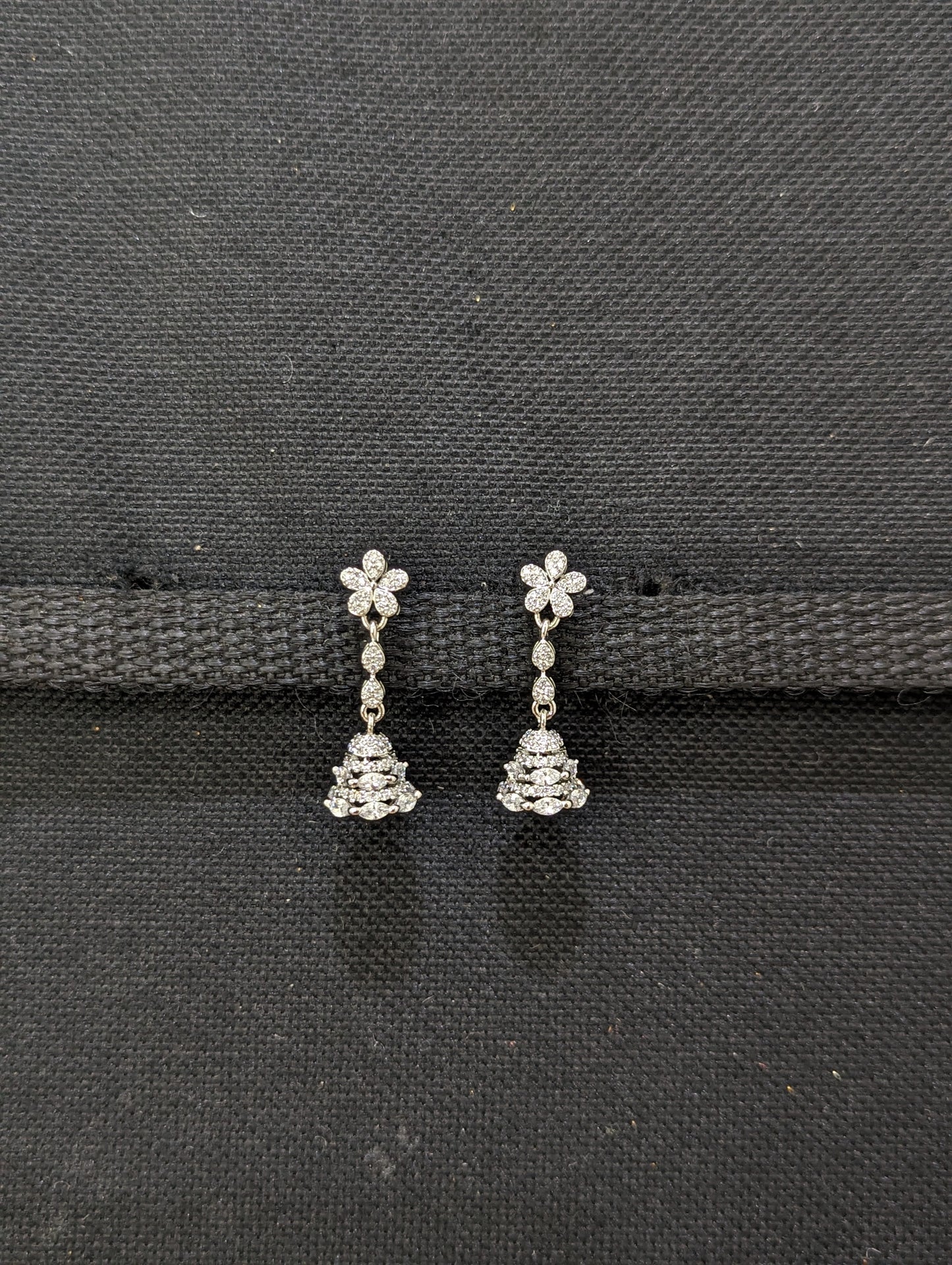 Small CZ Jhumka earrings - Design 12