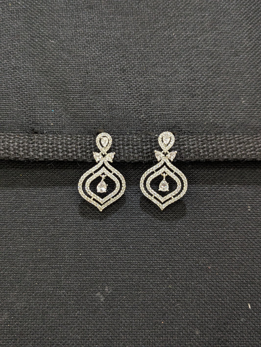 Dual Diamond Chandbali CZ Earrings - Simpliful