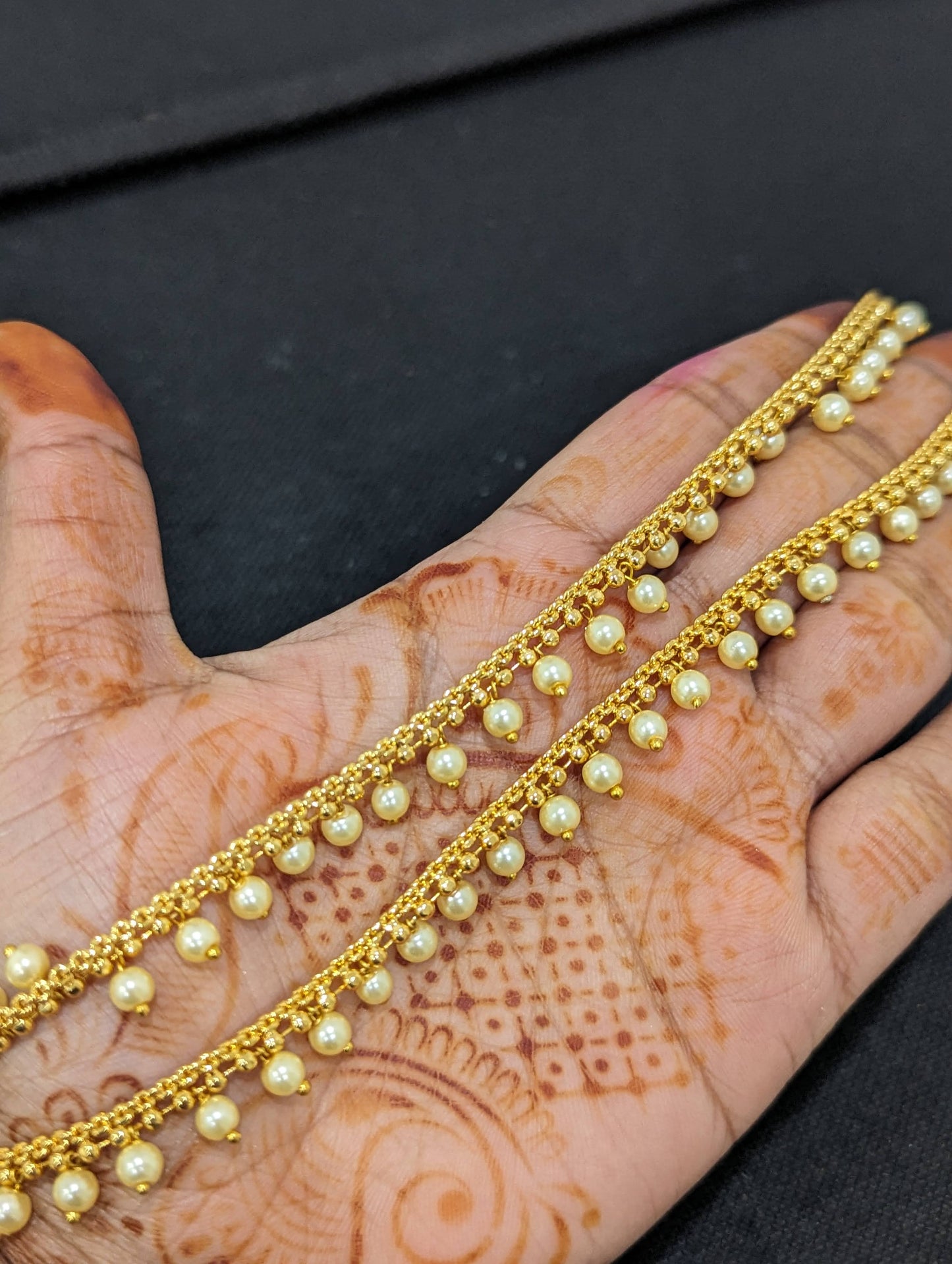 Pearl bead Gold plated Anklets