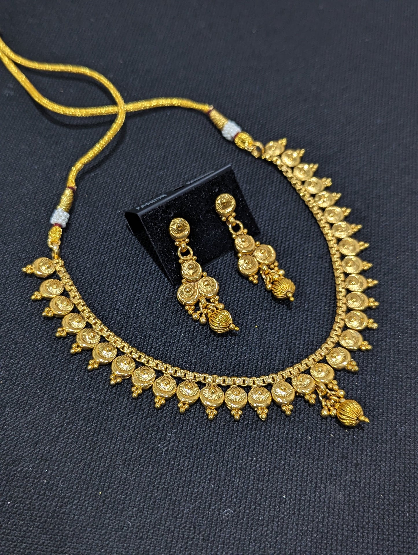 Circle Choker necklace Dangle Earrings set