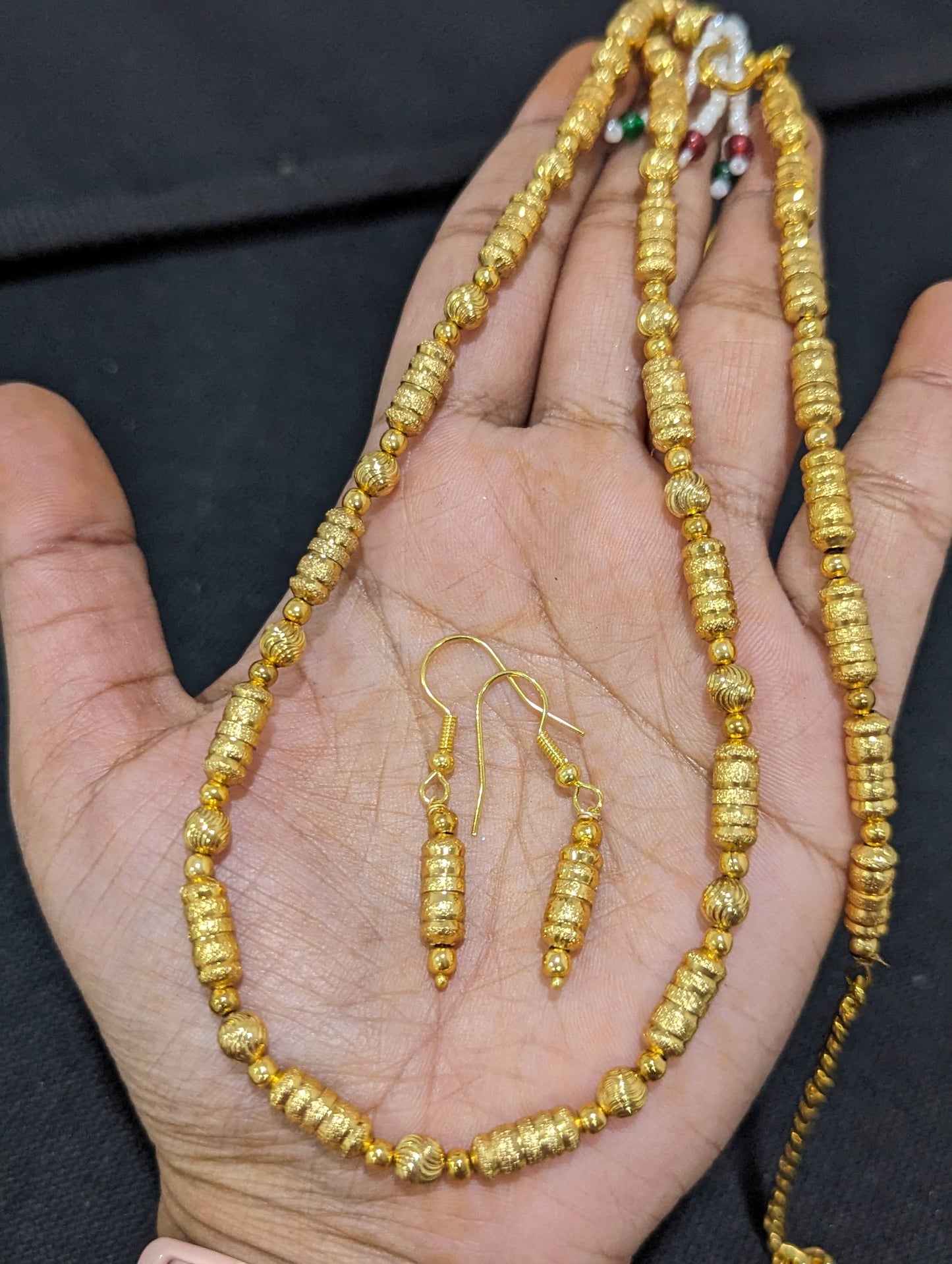 Gold bead Choker necklace Combo set