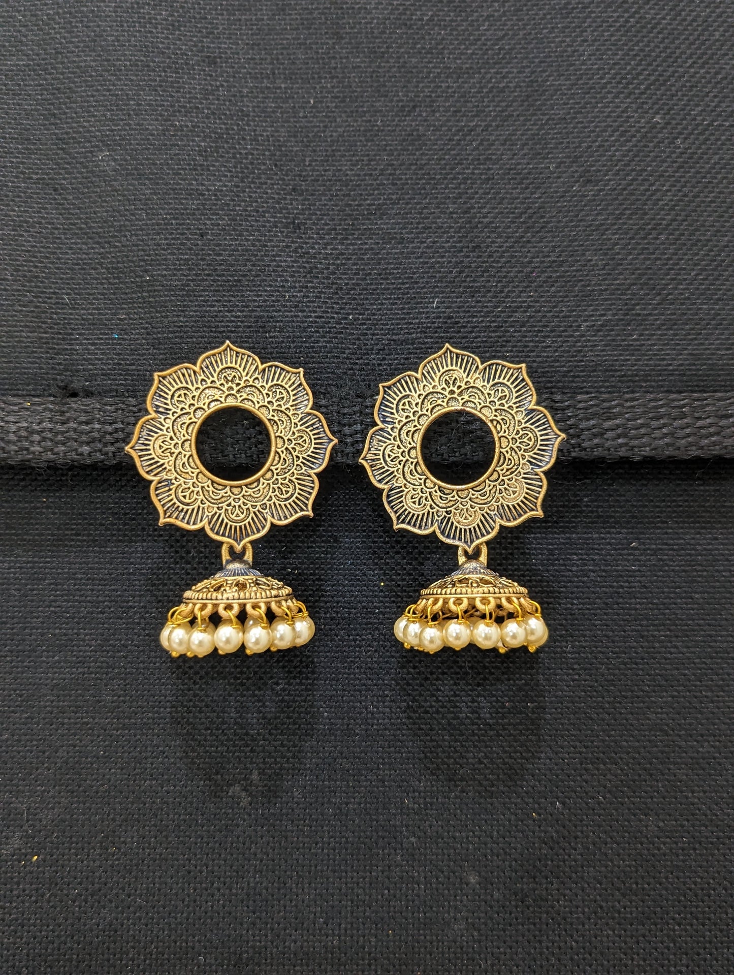 Matte Meenakari Jhumka Earrings