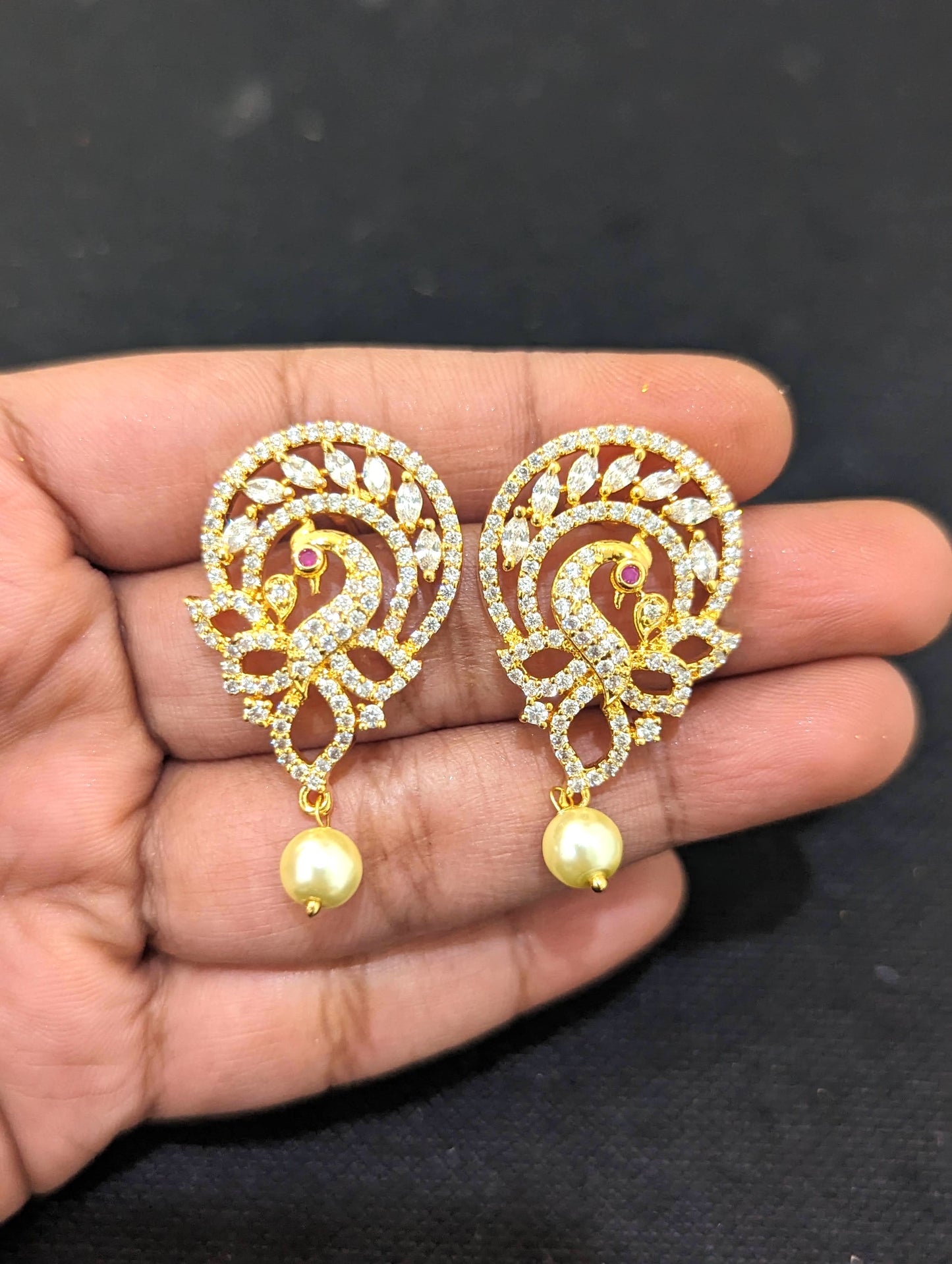 Peacock design Pendant and Earrings Set