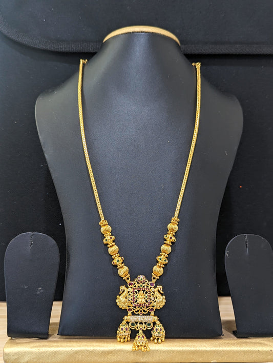 One gram gold plated Goddess Lakshmi Pendant necklace