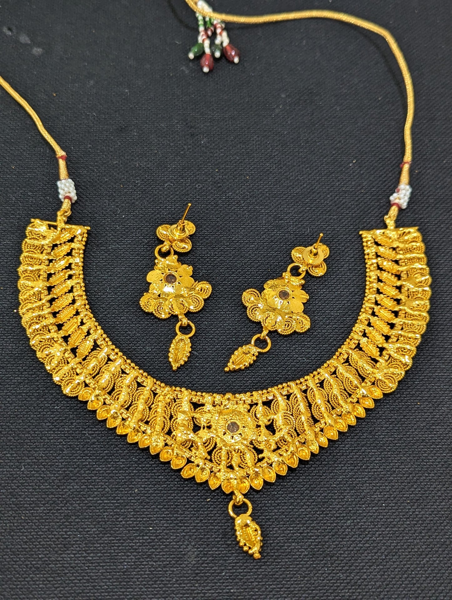 Real gold replica design Choker Necklace and Earrings set - Design 3