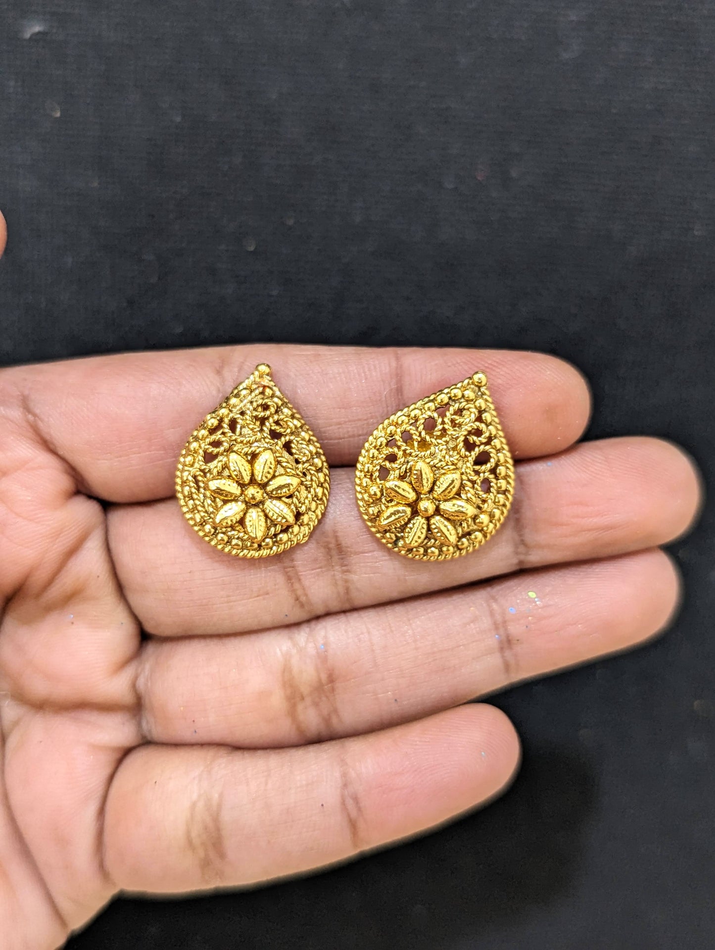 Gold plated stud Earrings - 3 designs