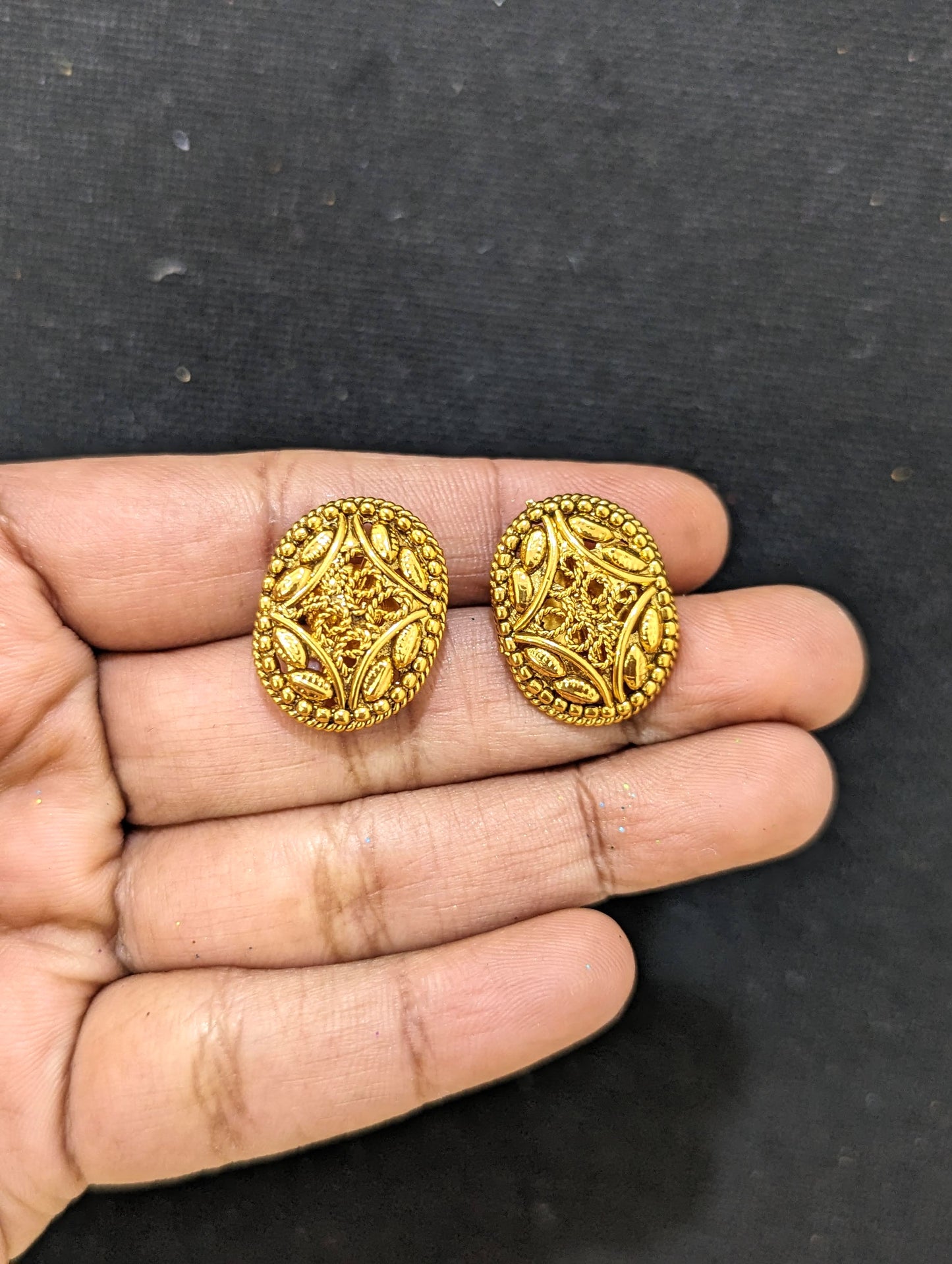 Gold plated stud Earrings - 3 designs